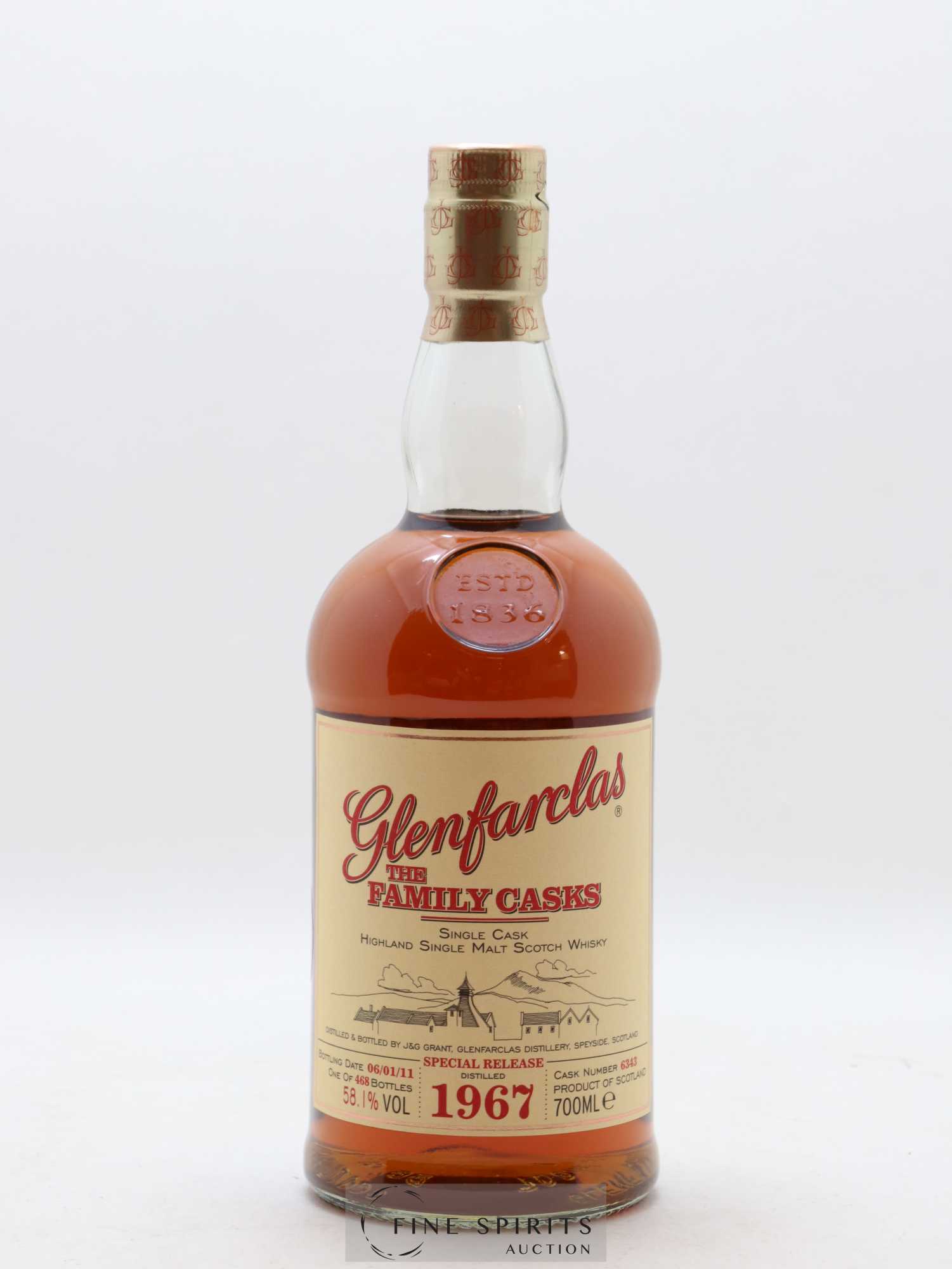 Glenfarclas 1967 Of. Special Release Cask n°6343 - One of 468 - bottled 2011 The Family Casks - Lot de 1 bouteille - 1