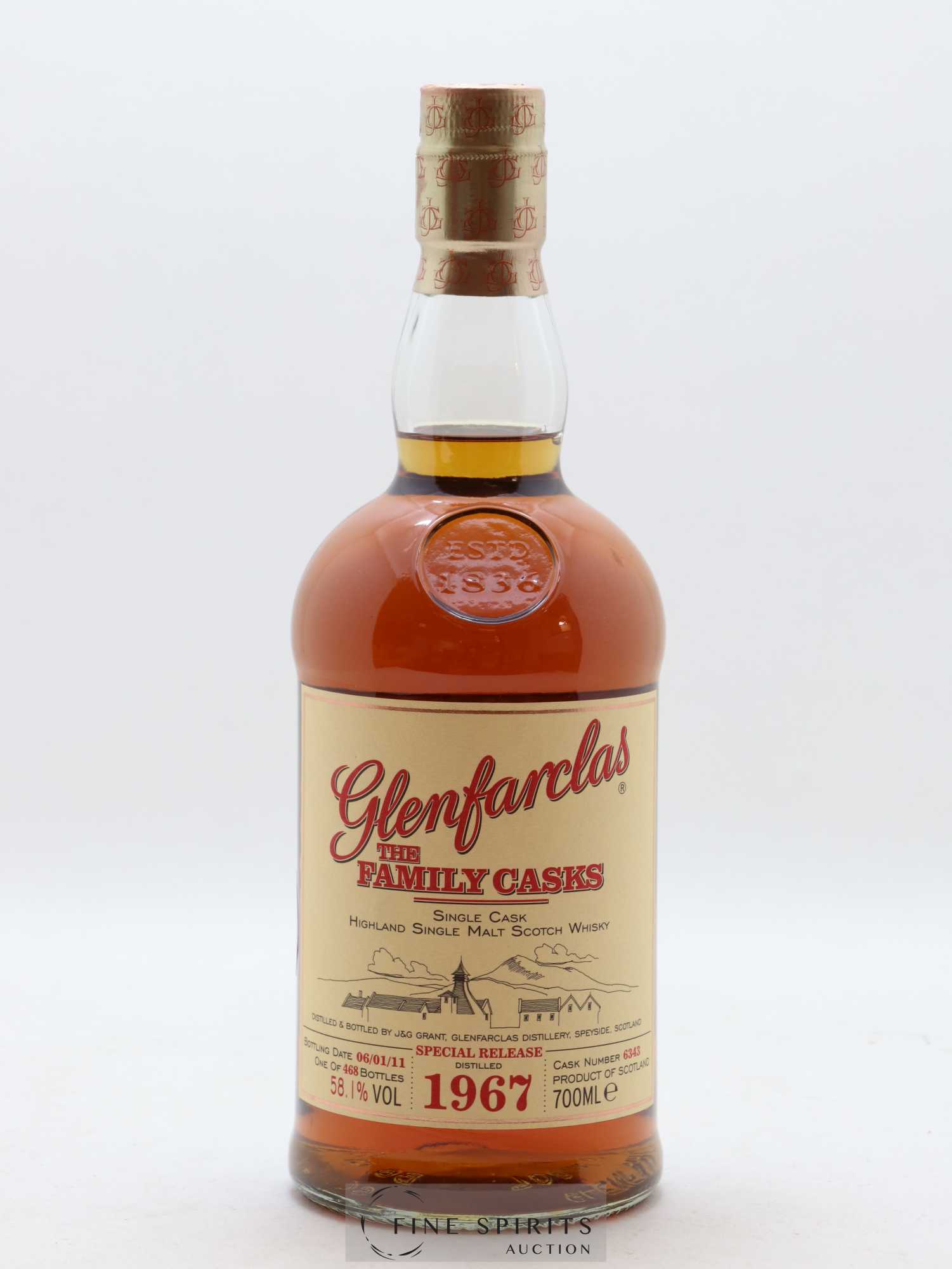 Glenfarclas 1967 Of. Special Release Cask n°6343 - One of 468 - bottled 2011 The Family Casks - Lot de 1 bouteille - 1