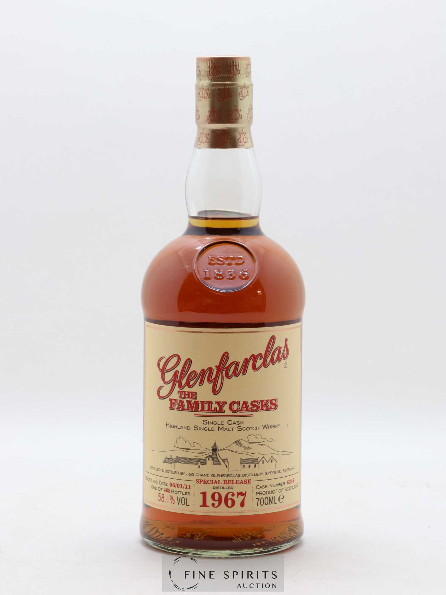 Glenfarclas 1967 Of. Special Release Cask n°6343 - One of 468 - bottled 2011 The Family Casks - Lot de 1 bouteille - 1