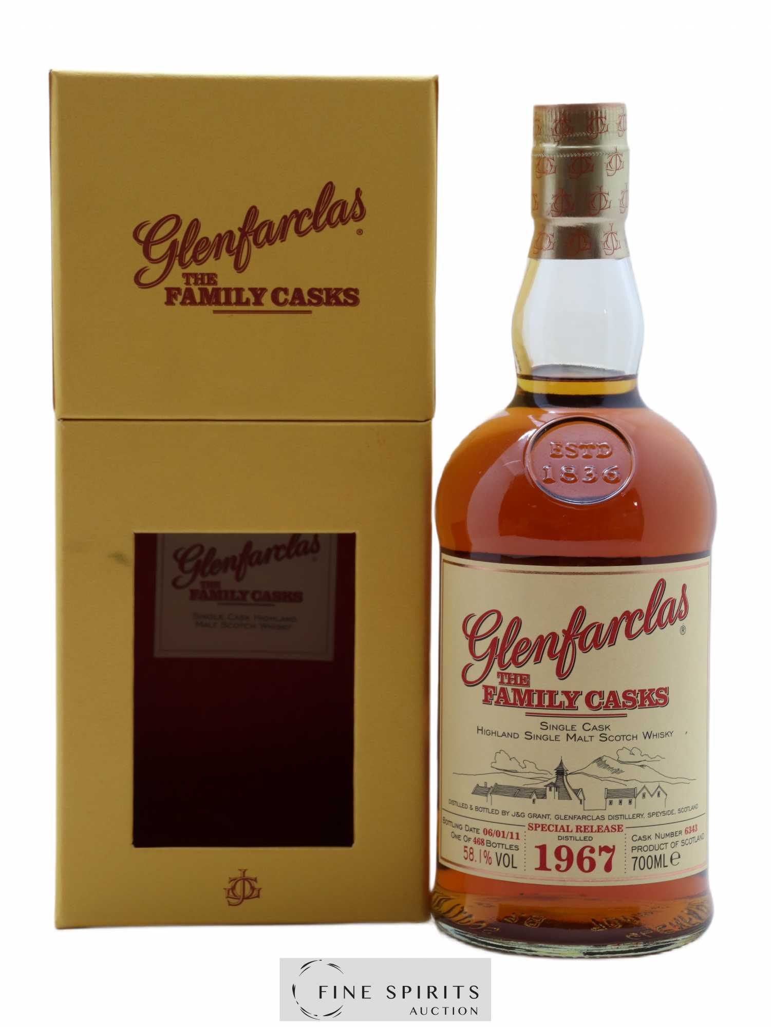 Glenfarclas 1967 Of. Special Release Cask n°6343 - One of 468 - bottled 2011 The Family Casks - Lot de 1 bouteille - 0