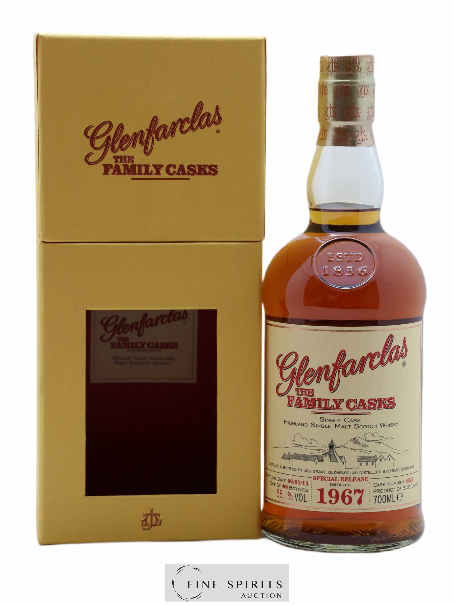 Glenfarclas 1967 Of. Special Release Cask n°6343 - One of 468 - bottled 2011 The Family Casks - Lot de 1 bouteille - 0