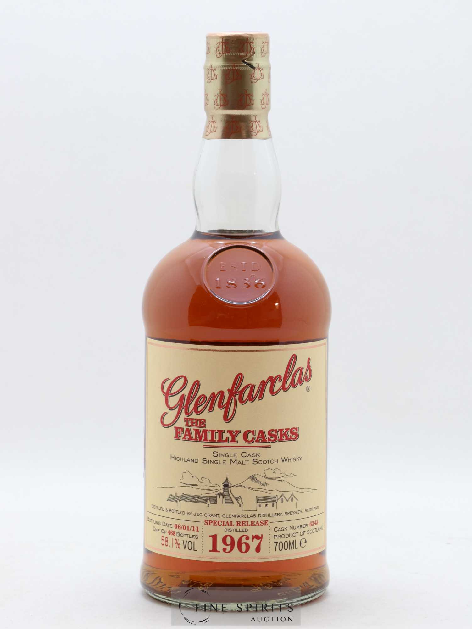 Glenfarclas 1967 Of. Special Release Cask n°6343 - One of 468 - bottled 2011 The Family Casks - Lot de 1 bouteille - 1