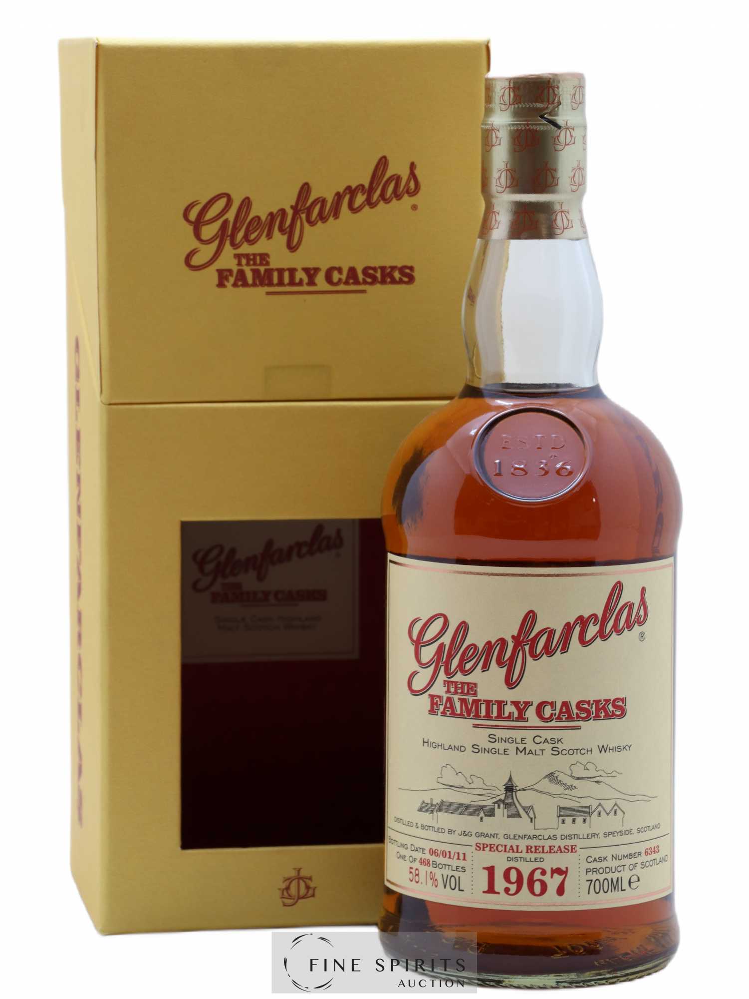 Glenfarclas 1967 Of. Special Release Cask n°6343 - One of 468 - bottled 2011 The Family Casks - Lot de 1 bouteille - 0
