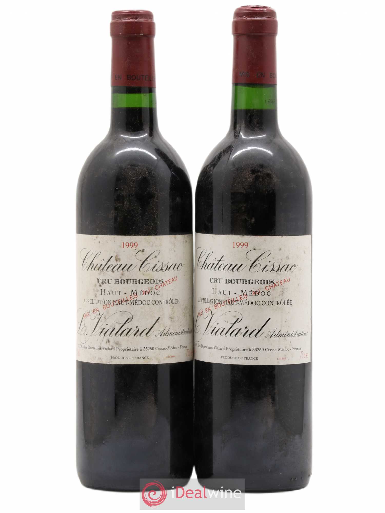 Château Cissac Cru Bourgeois 1999 - Lot de 2 bouteilles - 0