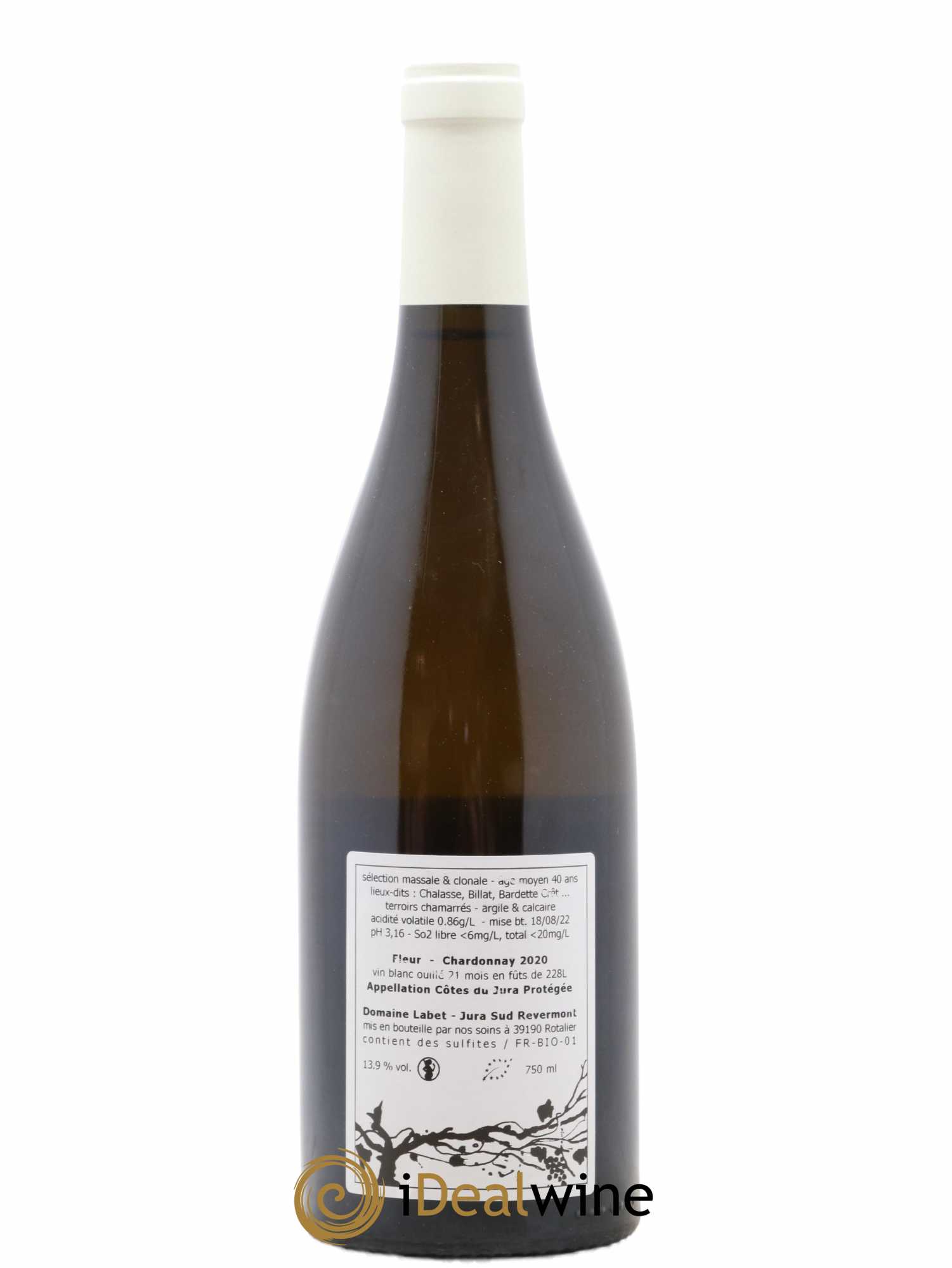 Côtes du Jura Chardonnay Fleur Romain - Julien  - Charline Labet 2020 - Lot de 1 bouteille - 1