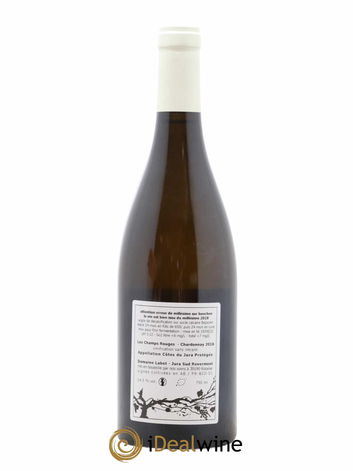 Côtes du Jura Chardonnay Les Champs Rouges Romain - Julien - Charline Labet 2018 - Posten von 1 Flasche - 1