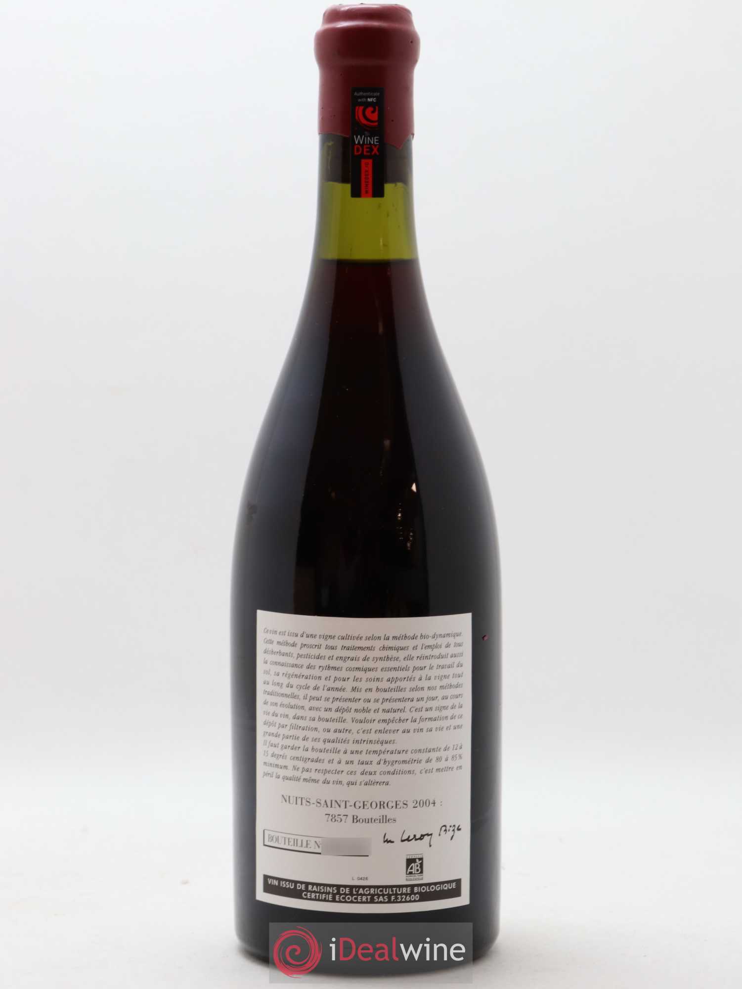 Nuits-Saint-Georges Leroy (Domaine) 2004 - Lot de 1 bouteille - 1