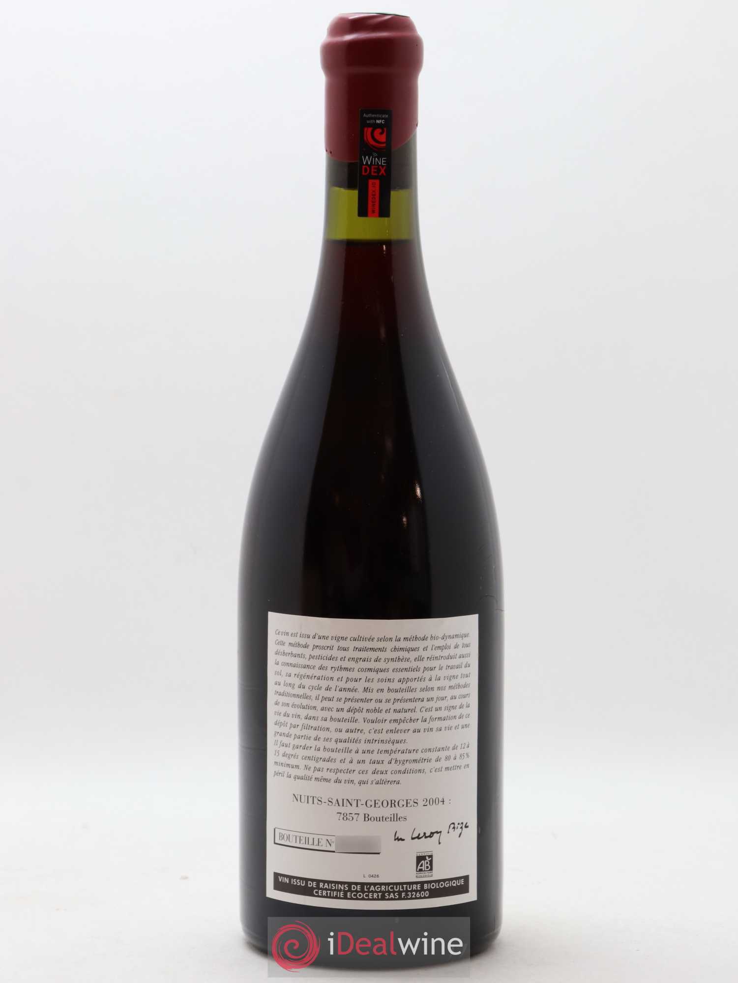Nuits-Saint-Georges Leroy (Domaine) 2004 - Lot de 1 bouteille - 1