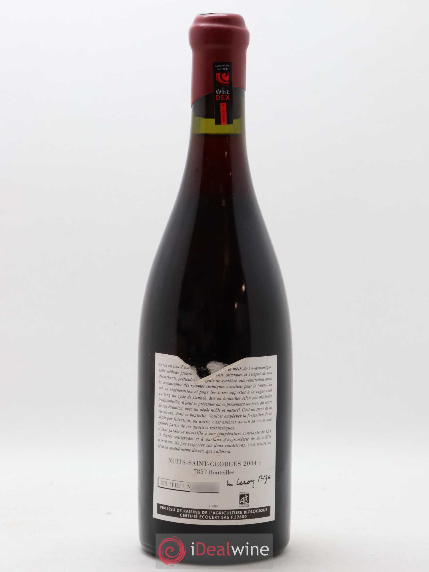 Nuits-Saint-Georges Leroy (Domaine) 2004 - Lot de 1 bouteille - 1