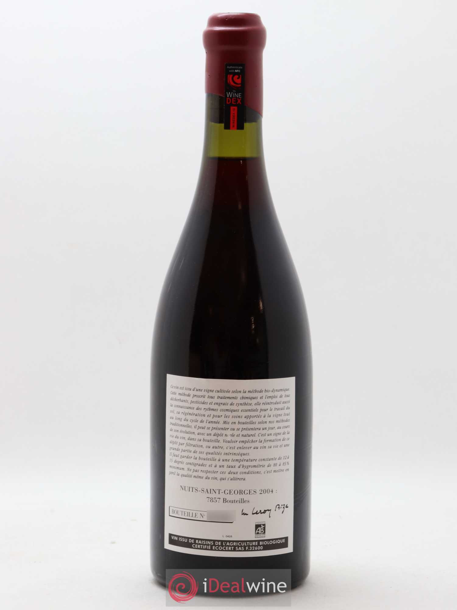 Nuits-Saint-Georges Leroy (Domaine) 2004 - Lot de 1 bouteille - 1