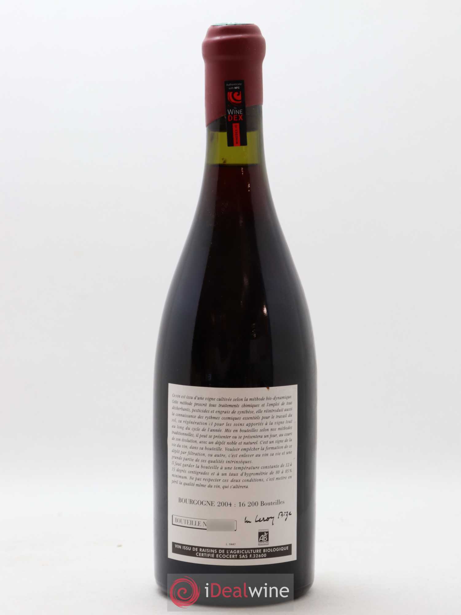 Bourgogne Leroy (Domaine) 2004 - Lot de 1 bouteille - 1