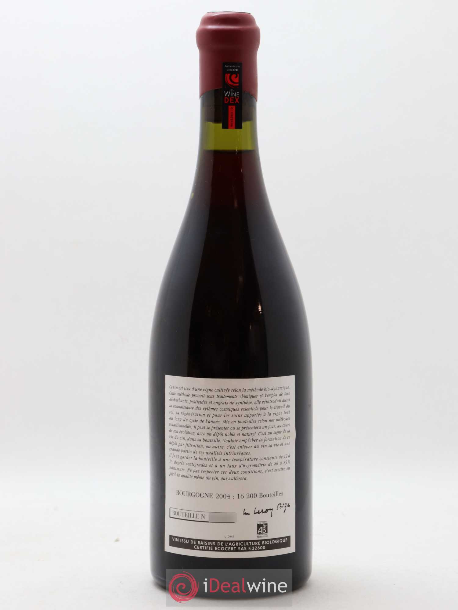 Bourgogne Leroy (Domaine) 2004 - Lot de 1 bouteille - 1