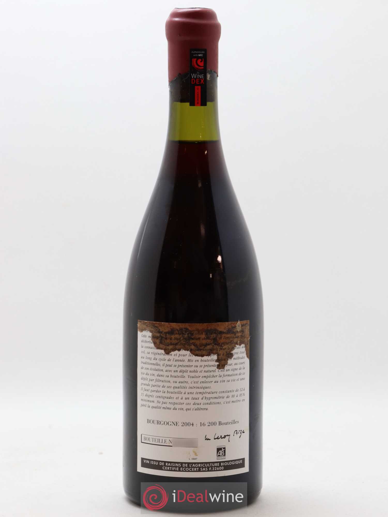 Bourgogne Leroy (Domaine) 2004 - Lot de 1 bouteille - 1