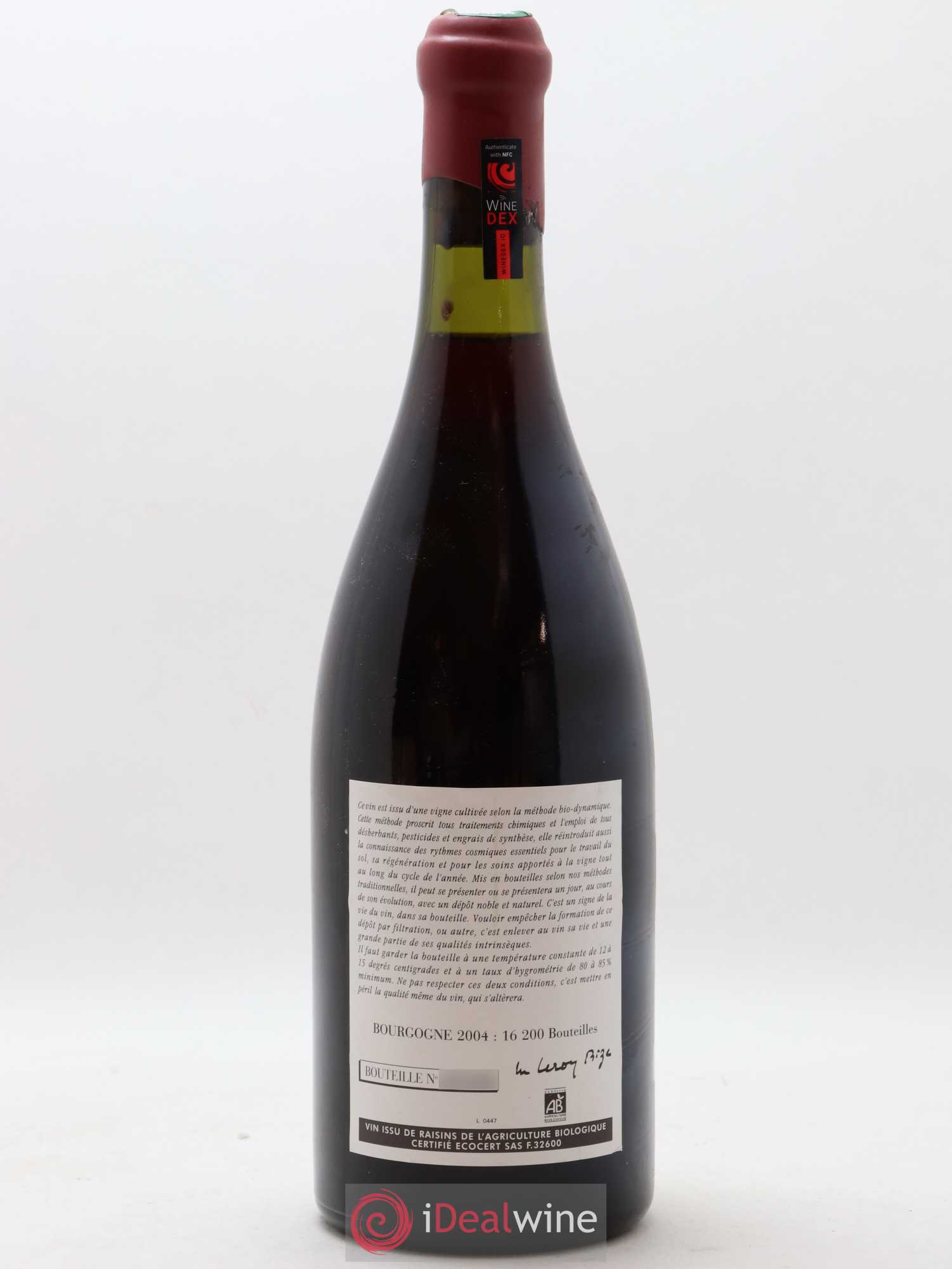 Bourgogne Leroy (Domaine) 2004 - Lot de 1 bouteille - 1
