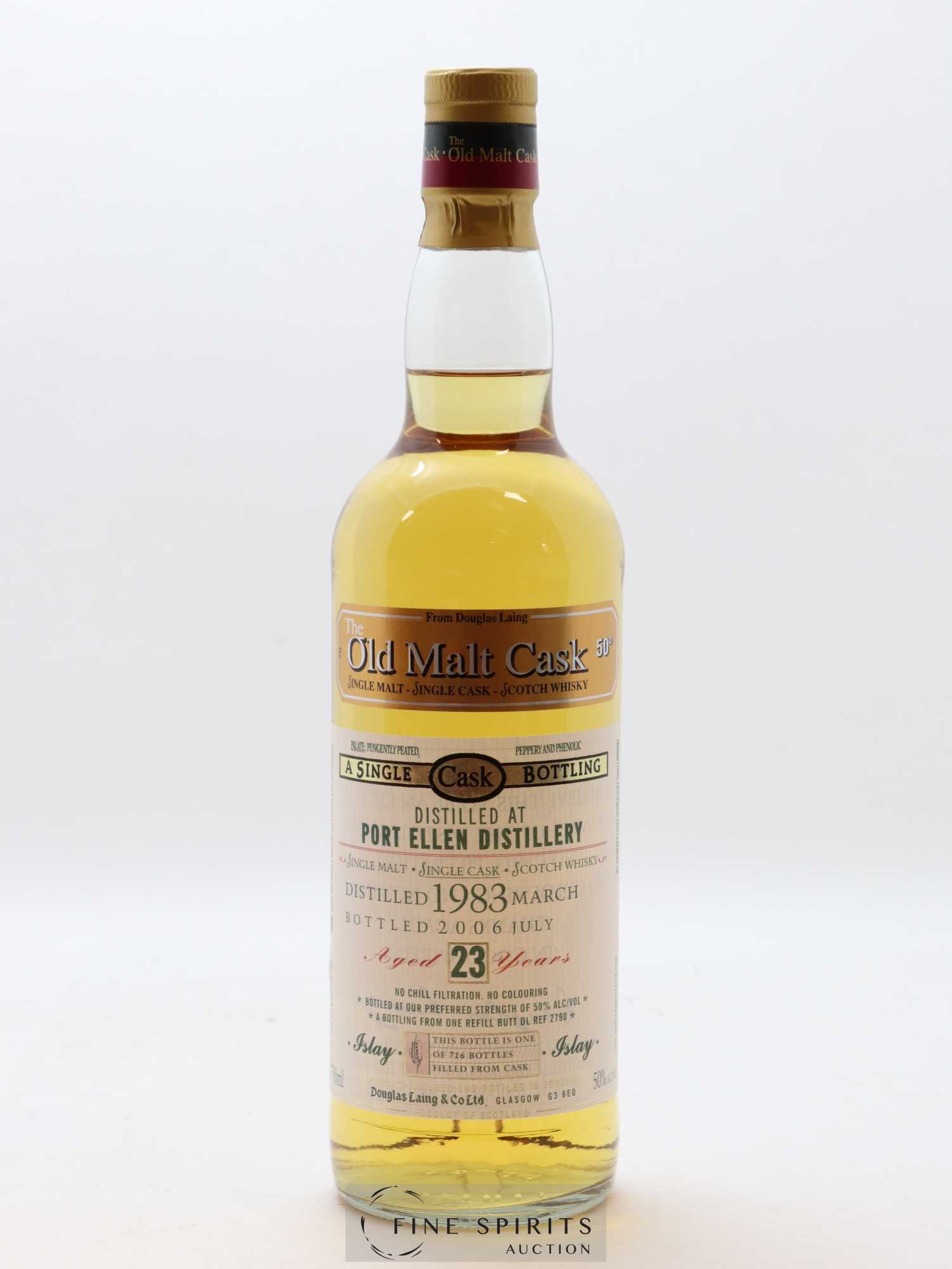 Port Ellen 23 years 1983 Douglas Laing Refill Butt DL REF 2790 - One of 716 - bottled 2006 The Old Malt Cask - Lot de 1 bouteille - 1