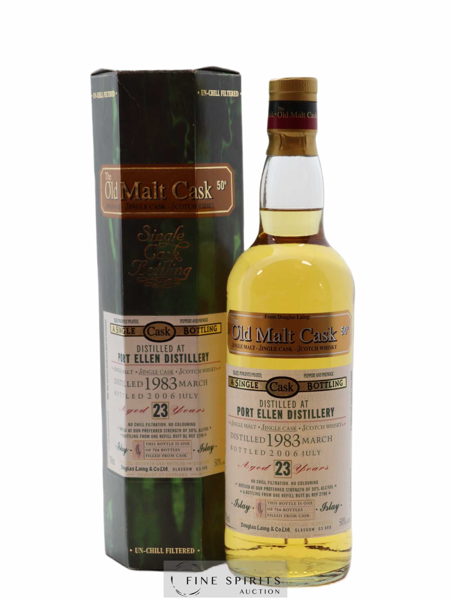 Port Ellen 23 years 1983 Douglas Laing Refill Butt DL REF 2790 - One of 716 - bottled 2006 The Old Malt Cask - Lot de 1 bouteille - 0