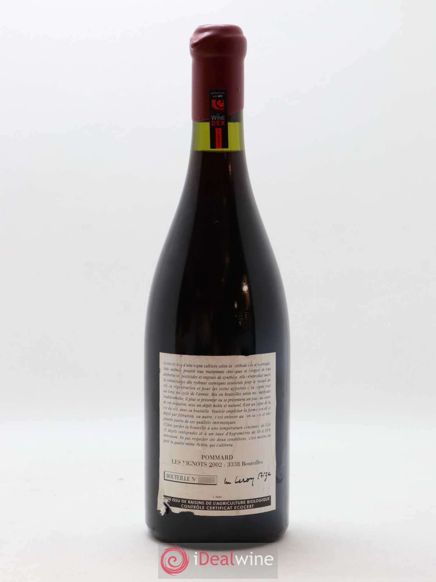 Pommard Les Vignots Leroy (Domaine) 2002 - Lot de 1 bouteille - 1