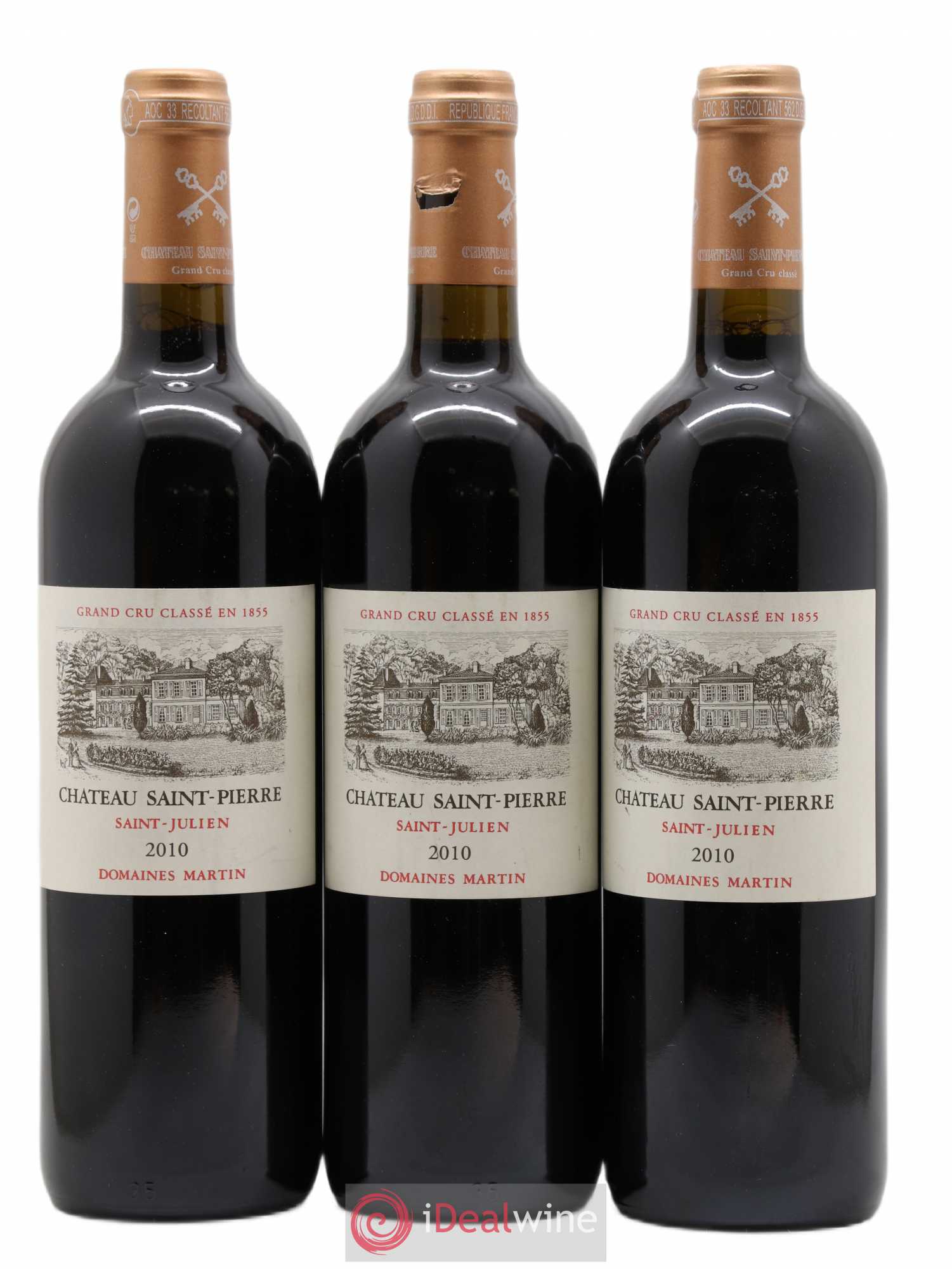 Château Saint-Pierre 4ème Grand Cru Classé 2010 - Lot de 3 bouteilles - 0