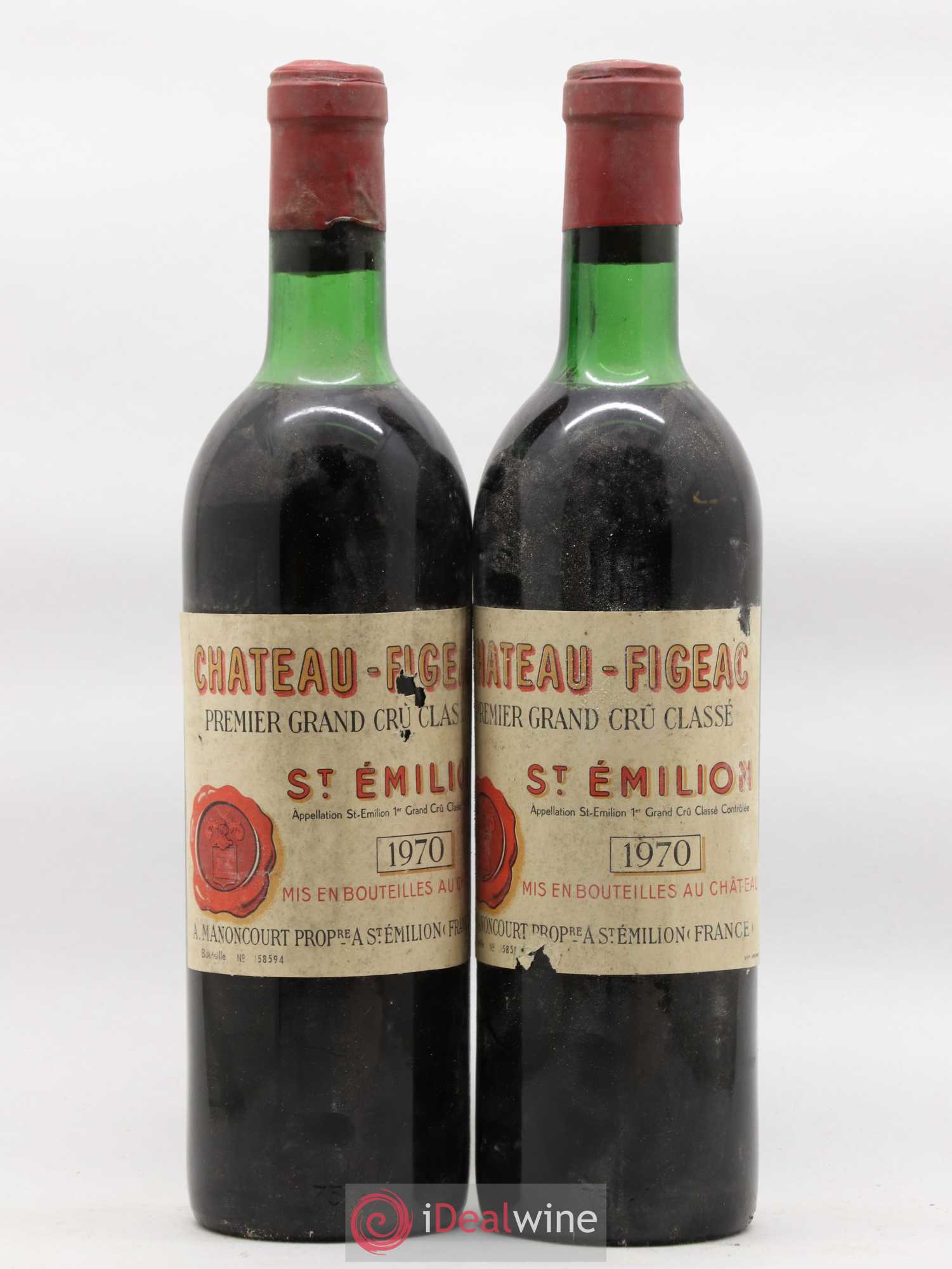 Château Figeac 1er Grand Cru Classé A 1970 - Lot de 2 bouteilles - 0