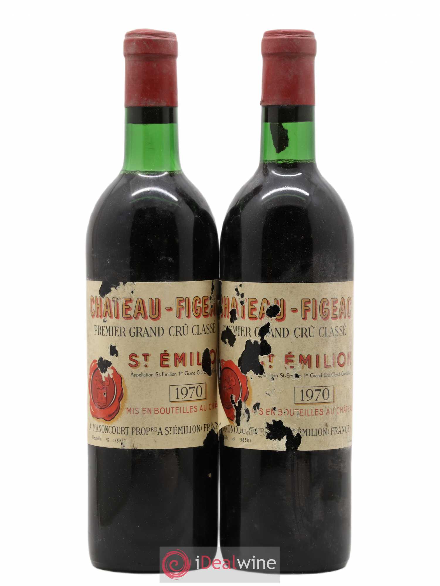 Château Figeac 1er Grand Cru Classé A 1970 - Lot de 2 bouteilles - 0