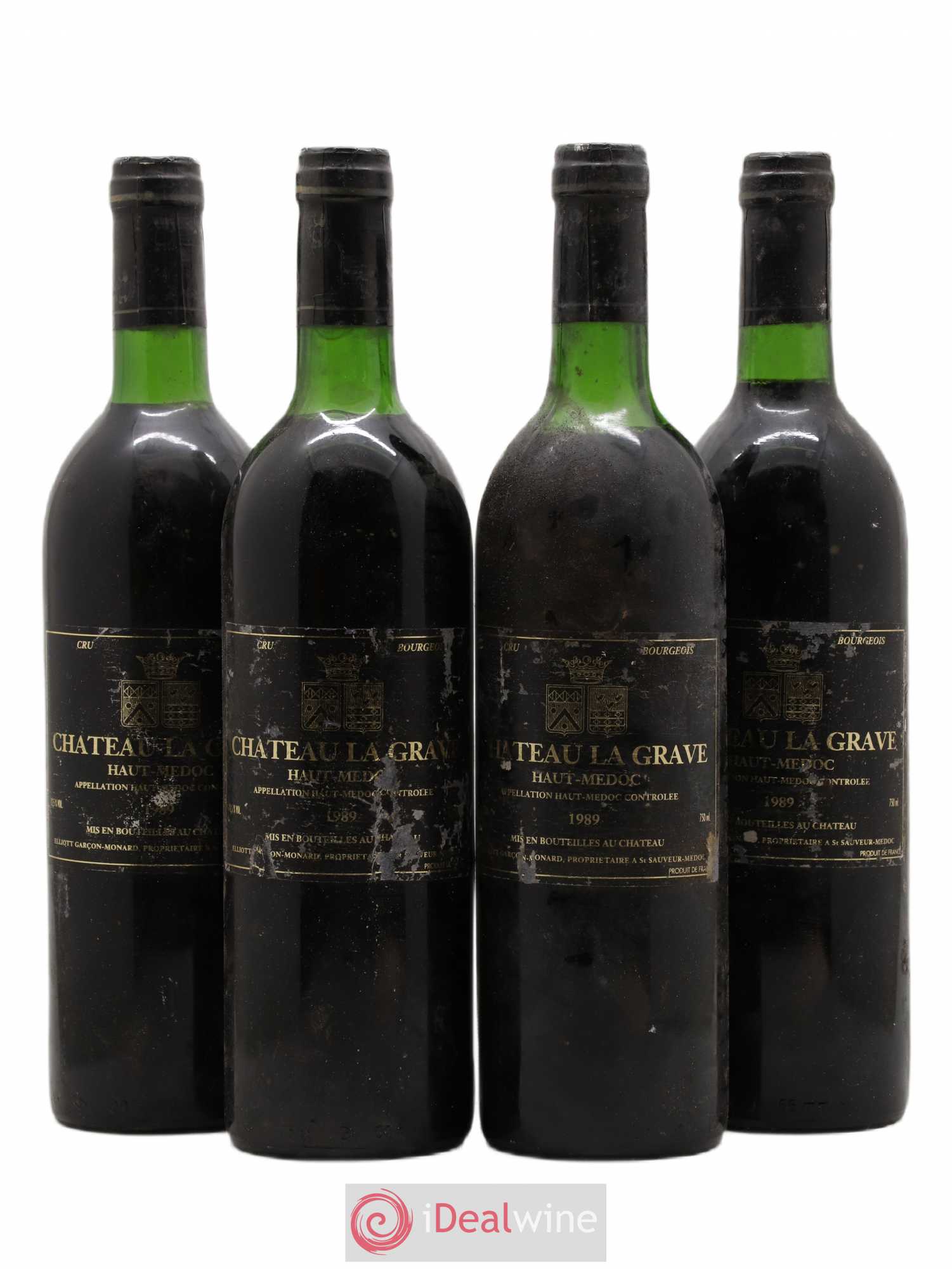 Haut Médoc Château de La Grave 1989 - Posten von 4 Flaschen - 0