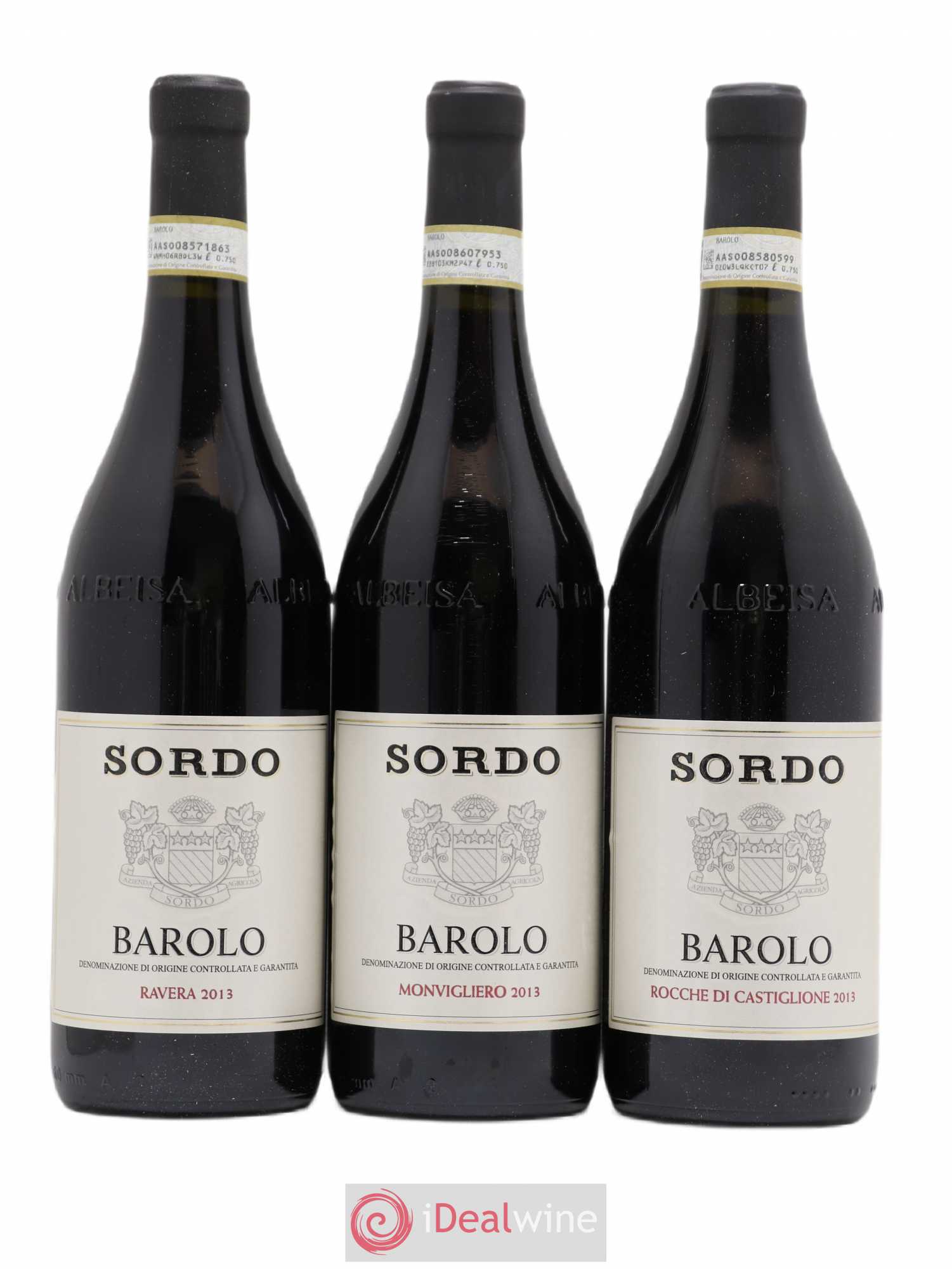 Barolo Assortiment Crus Parcellaires 1 Parussi - 1 Gabutti - 1 Perno - 1 Ravera - 1 Monvigliero - 1 Rocche Di Castiglione Giovanni Sordo 2013 - Posten von 6 Flaschen - 2