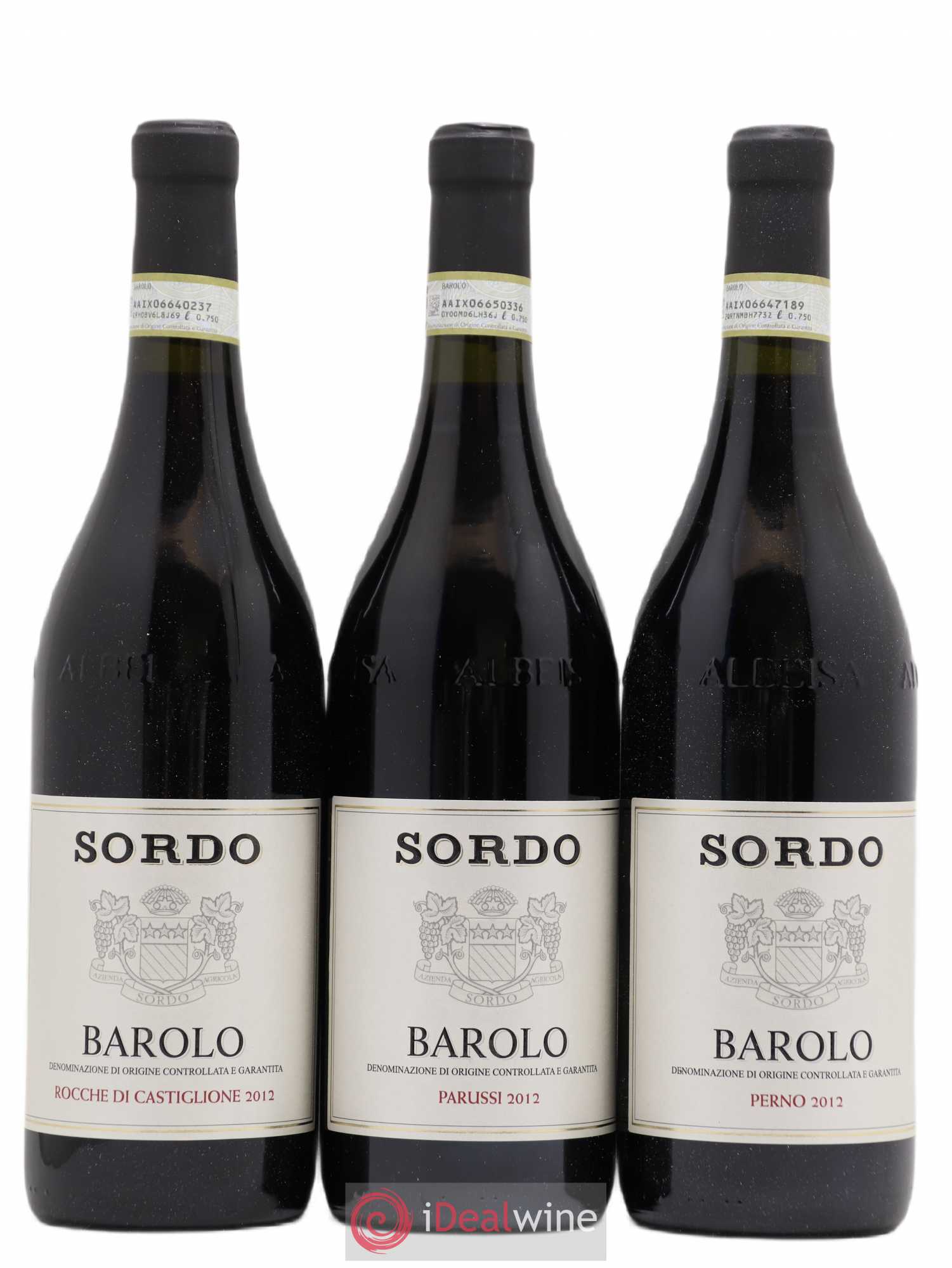 Barolo Assortiment Crus Parcellaires 1 Parussi - 1 Gabutti - 1 Perno - 1 Ravera - 1 Monvigliero - 1 Rocche Di Castiglione Giovanni Sordo 2012 - Posten von 6 Flaschen - 2