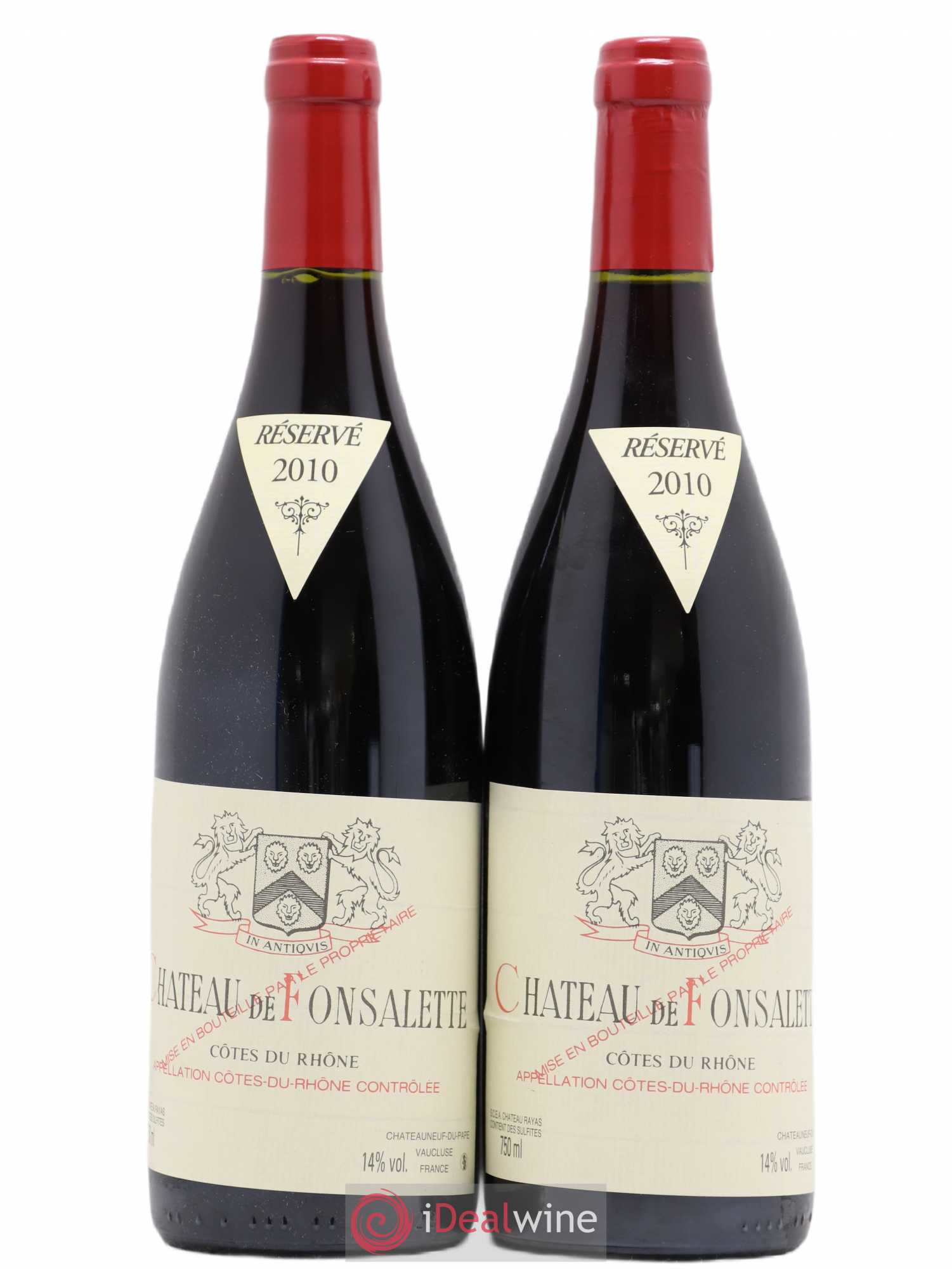 Côtes-du-Rhône Château de Fonsalette Emmanuel Reynaud 2010 - Lot de 2 bouteilles - 0