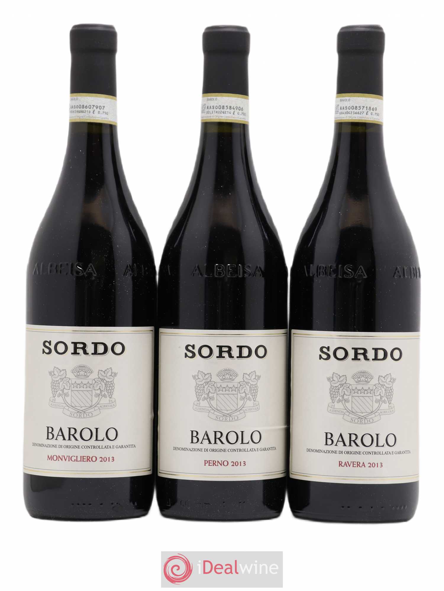 Barolo Assortiment Crus Parcellaires 1 Parussi - 1 Gabutti - 1 Perno - 1 Ravera - 1 Monvigliero - 1 Rocche Di Castiglione Giovanni Sordo 2013 - Posten von 6 Flaschen - 2