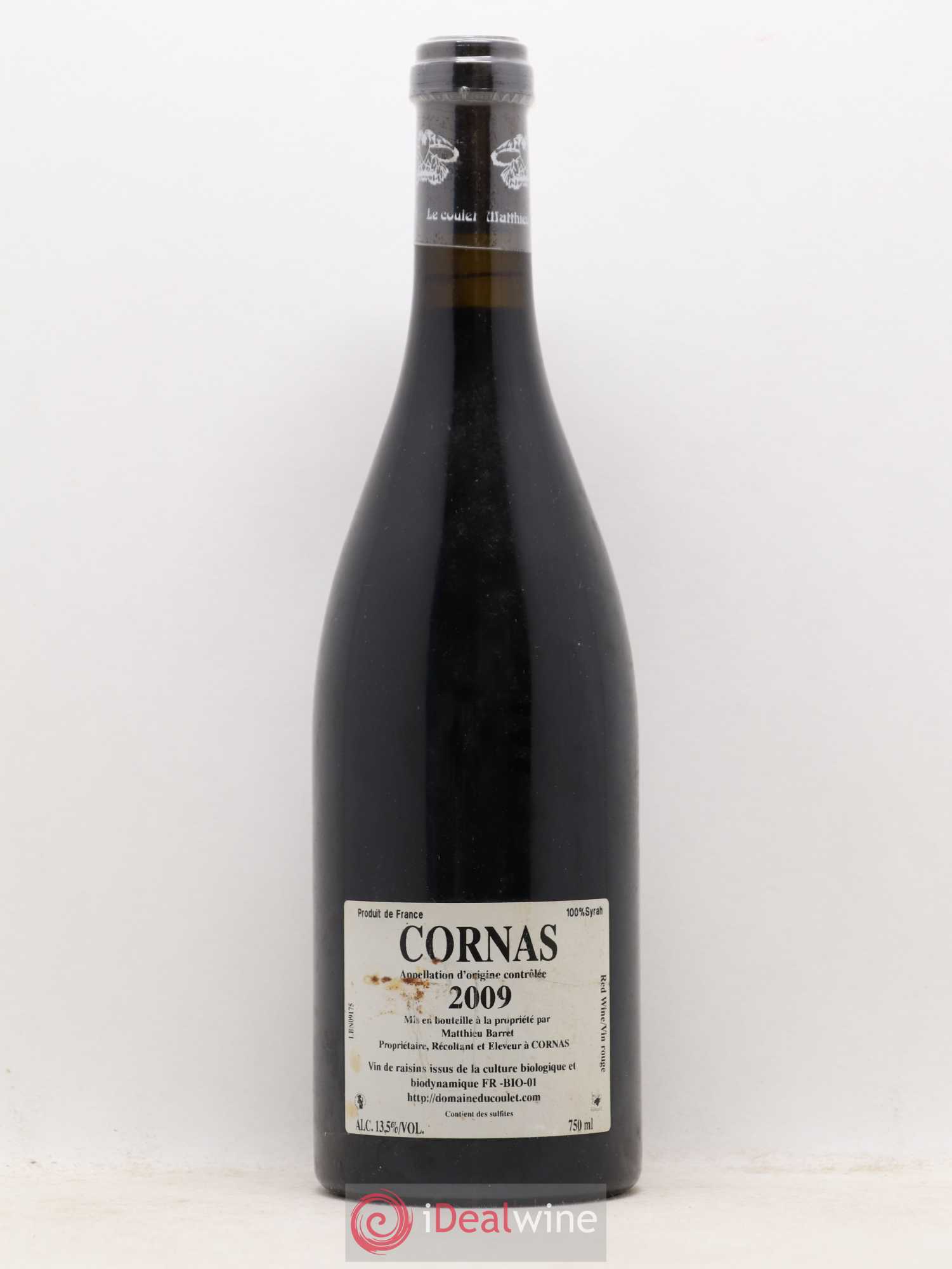 Cornas Billes Noires Coulet (Domaine du) - Matthieu Barret 2009 - Lot de 1 bouteille - 1