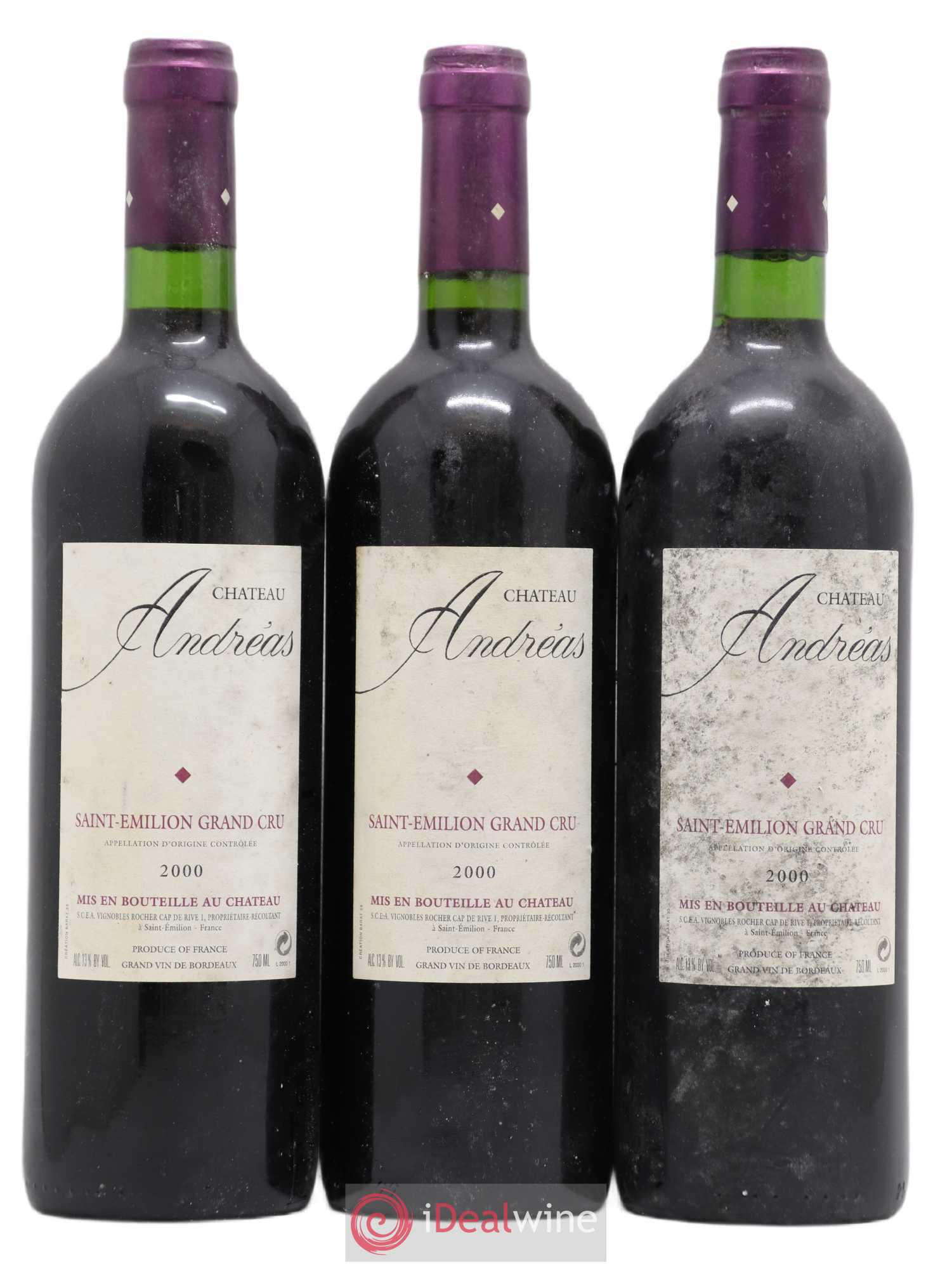 Château Andréas 2000 - Lot de 3 bouteilles - 0