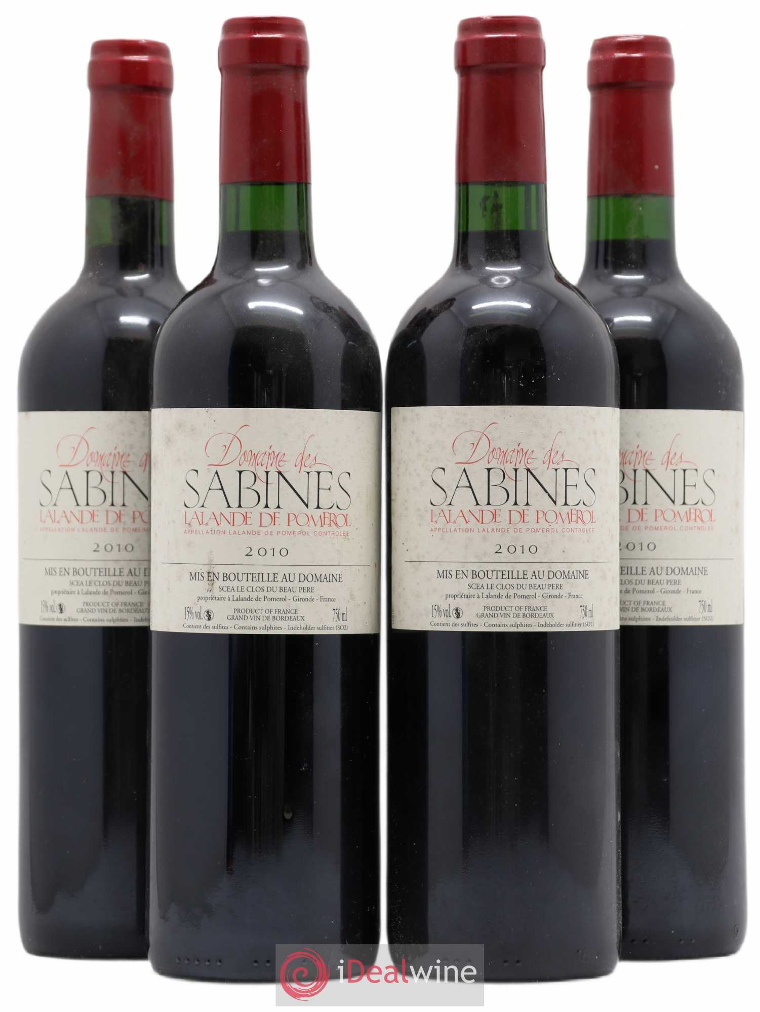 Lalande-de-Pomerol Domaine des Sabines 2010 - Posten von 4 Flaschen - 0
