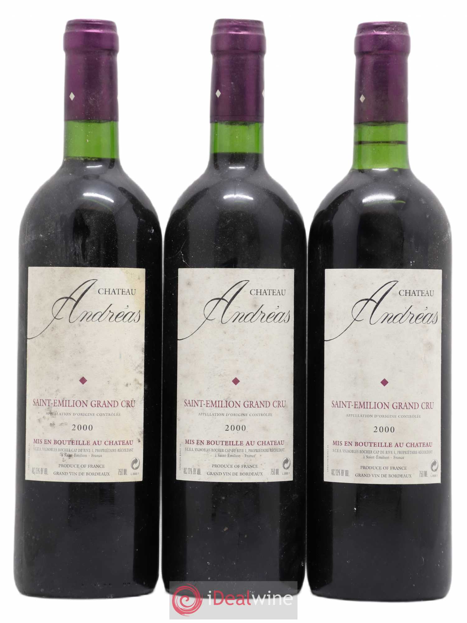 Château Andréas 2000 - Lot de 3 bouteilles - 0