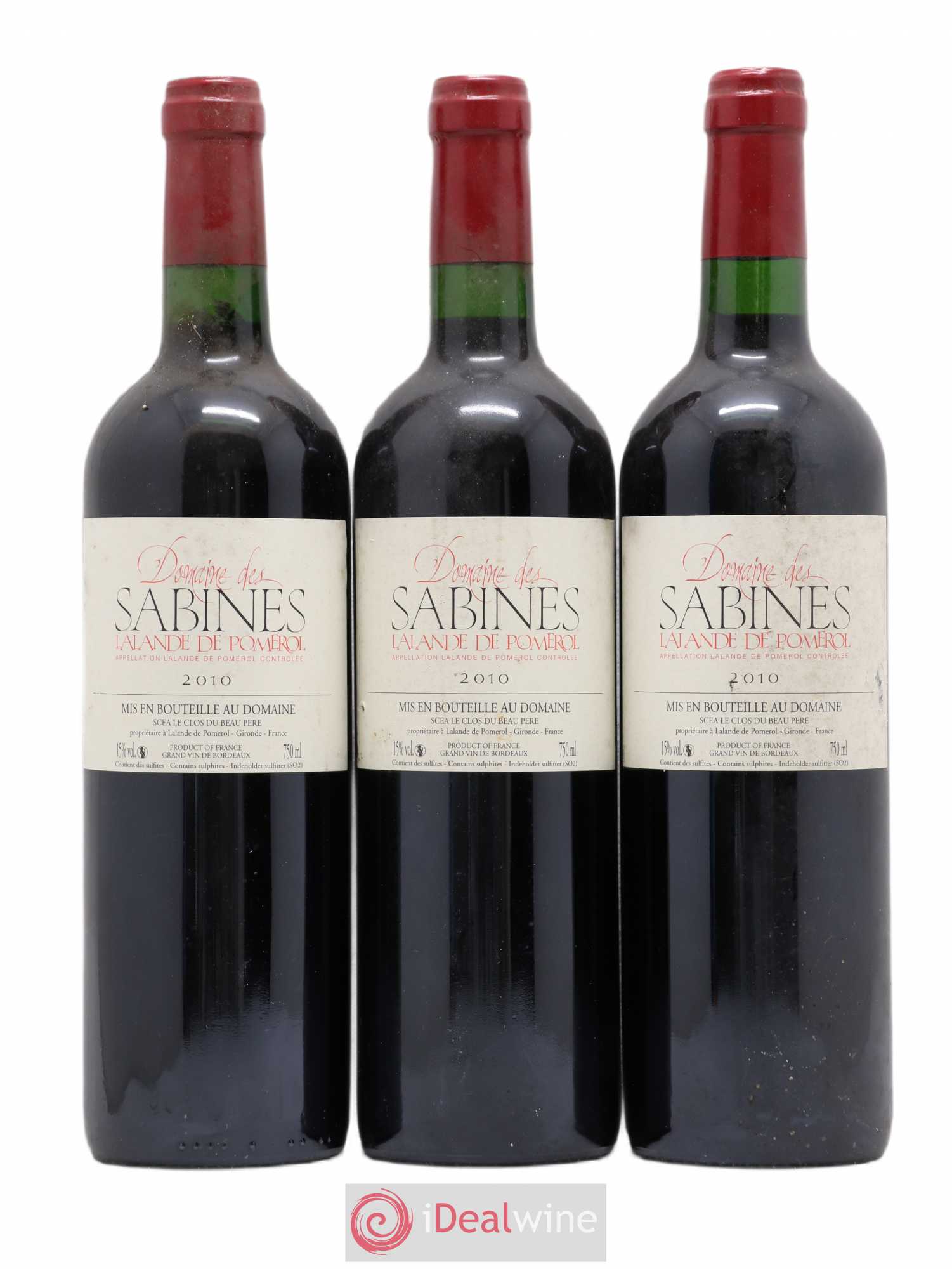 Lalande-de-Pomerol Domaine des Sabines 2010 - Posten von 3 Flaschen - 0