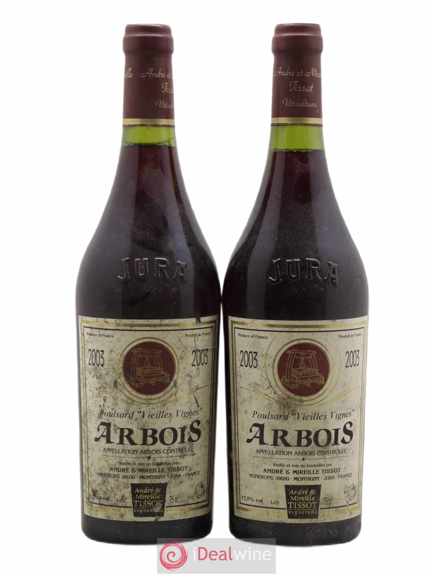 Arbois Poulsard Vieilles Vignes André et Mireille Tissot 2003 - Posten von 2 Flaschen - 0