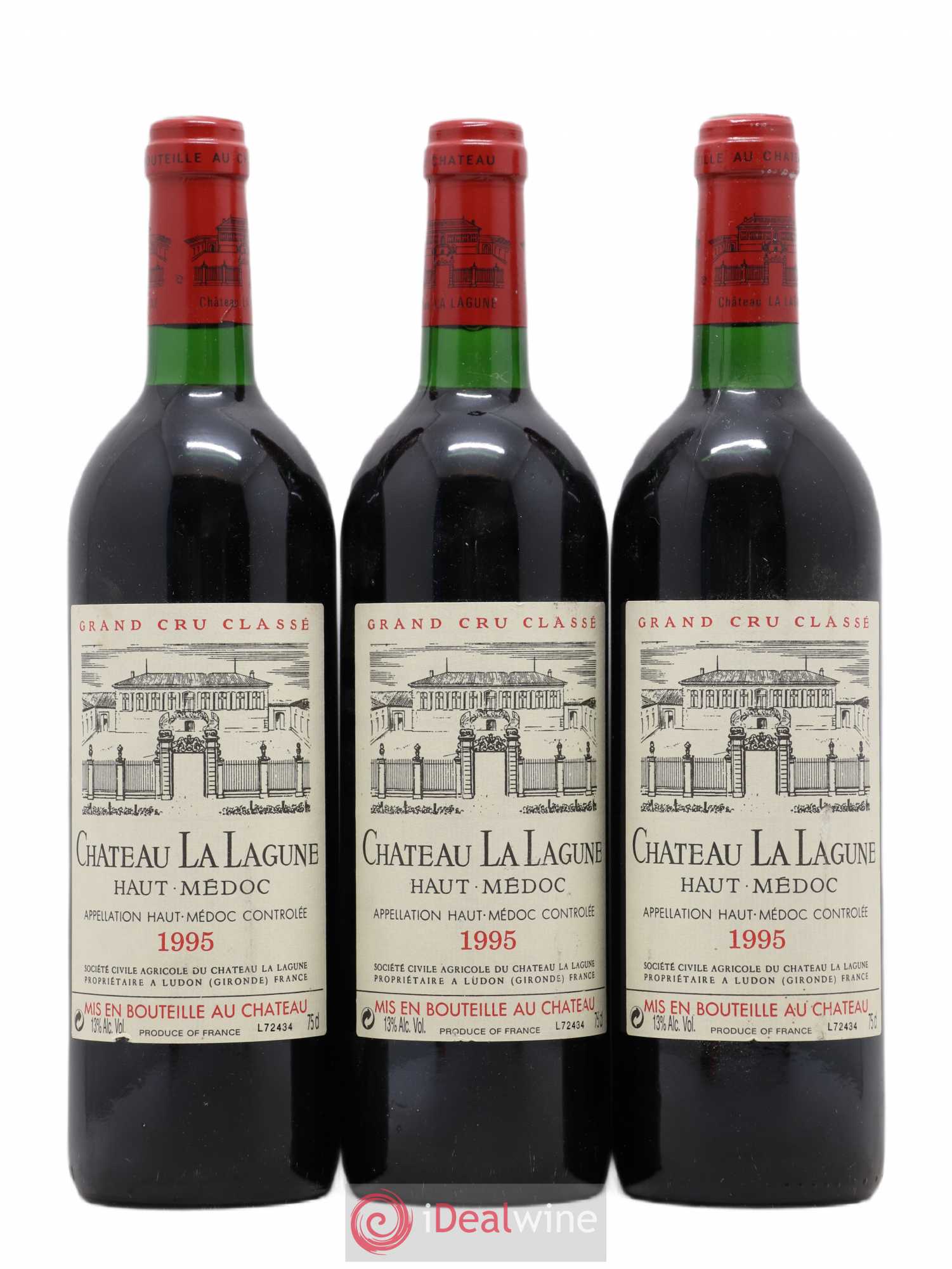 Château la Lagune 3ème Grand Cru Classé 1995 - Lot de 3 bouteilles - 0