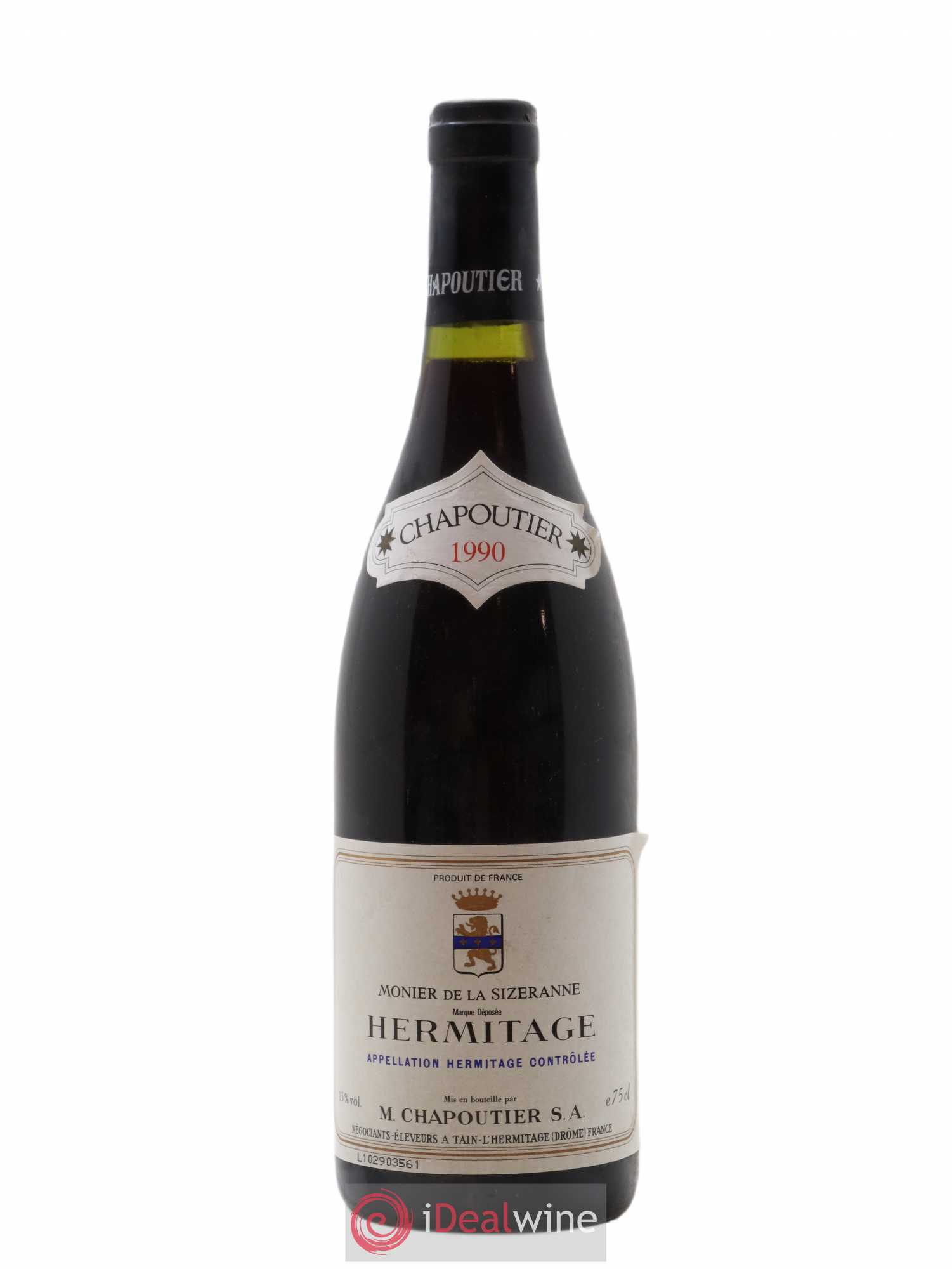 Hermitage Monier de La Sizeranne Chapoutier 1990 - Lot de 1 bouteille - 0