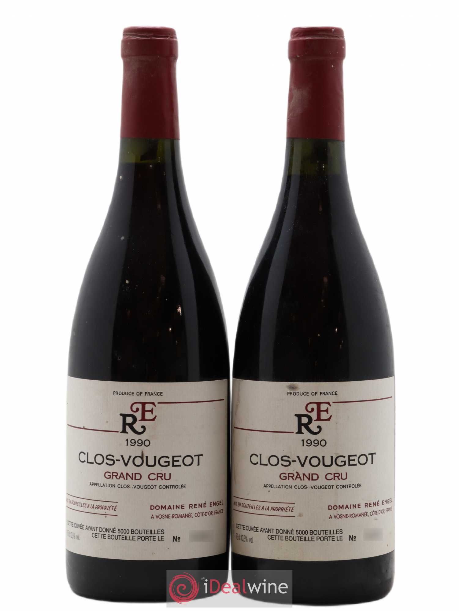 Clos de Vougeot Grand Cru Domaine René Engel - Domaine Eugénie 1990 - Lot de 2 bouteilles - 0