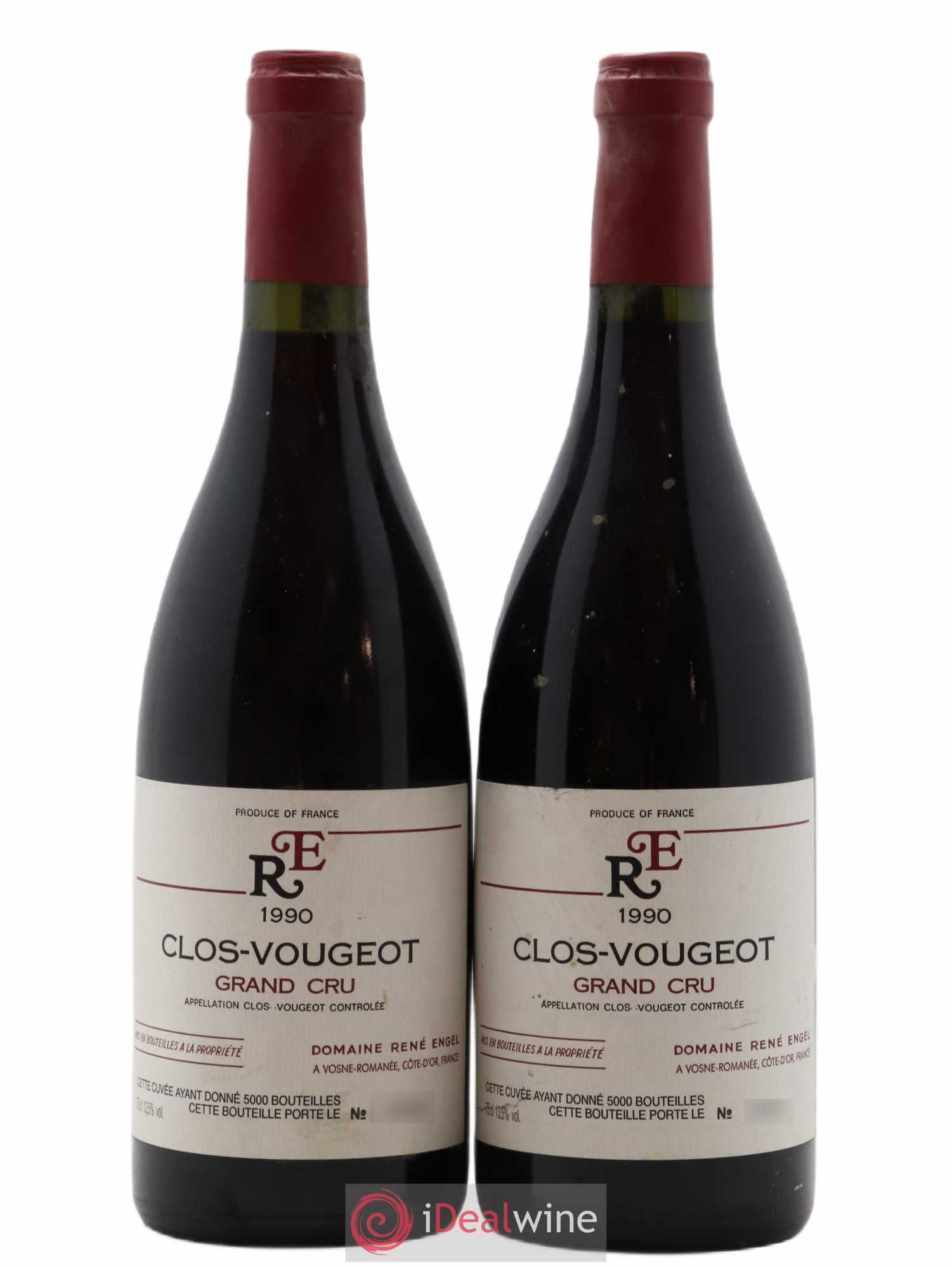 Clos de Vougeot Grand Cru Domaine René Engel - Domaine Eugénie 1990 - Lot de 2 bouteilles - 0