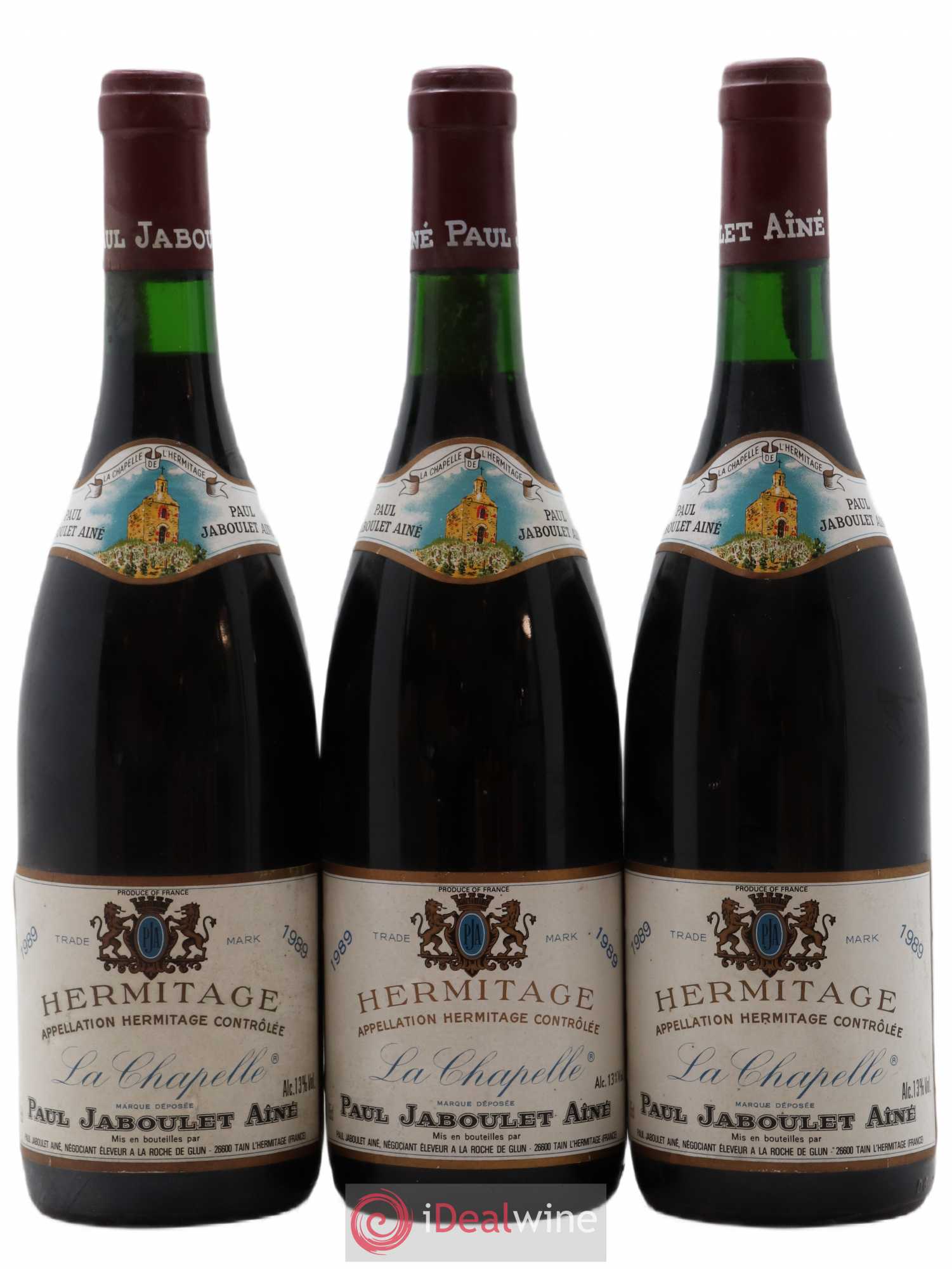 Hermitage La Chapelle Paul Jaboulet Ainé 1989 - Lot de 3 bouteilles - 0