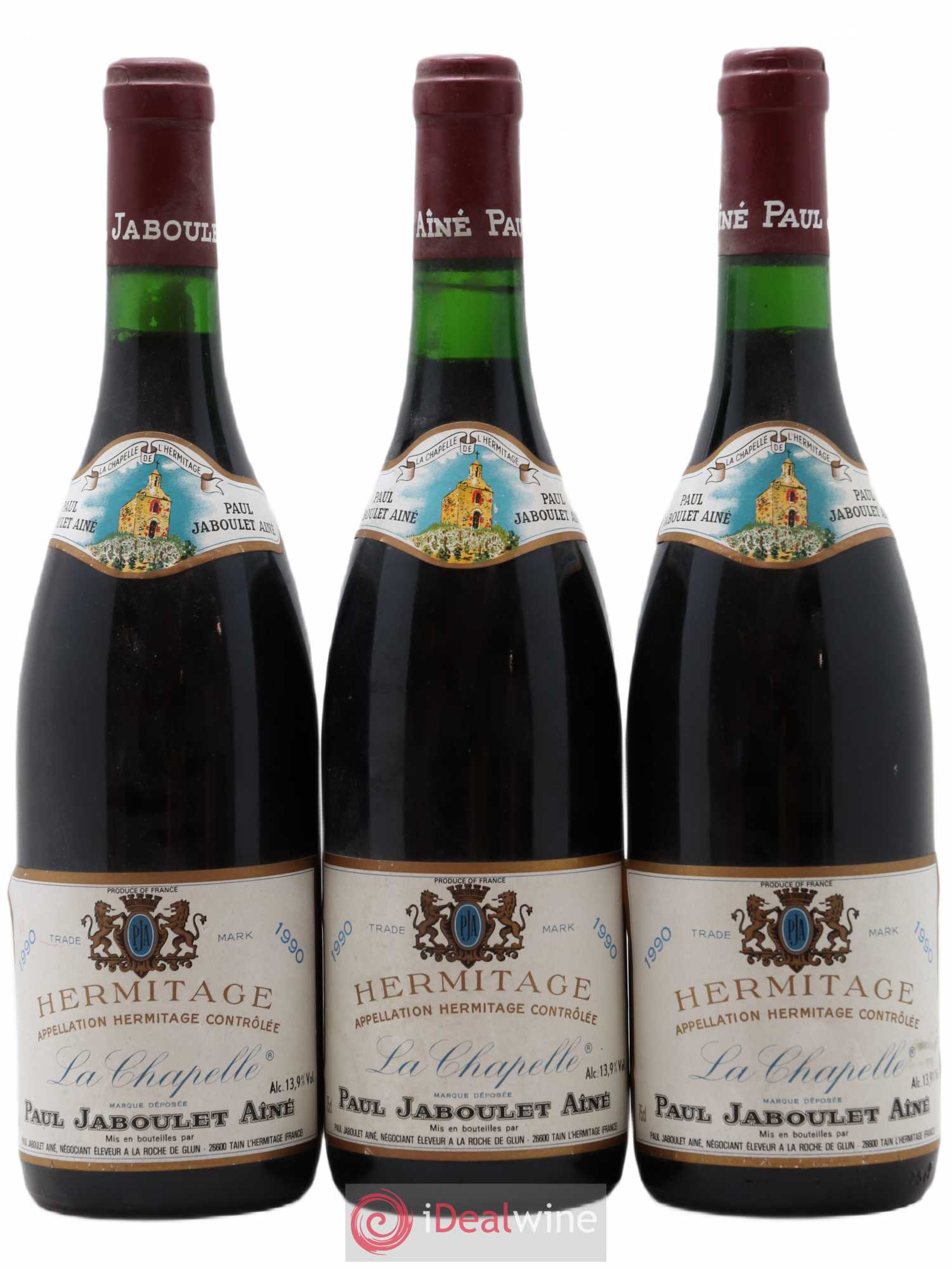 Hermitage La Chapelle Paul Jaboulet Ainé 1990 - Lot de 3 bouteilles - 0