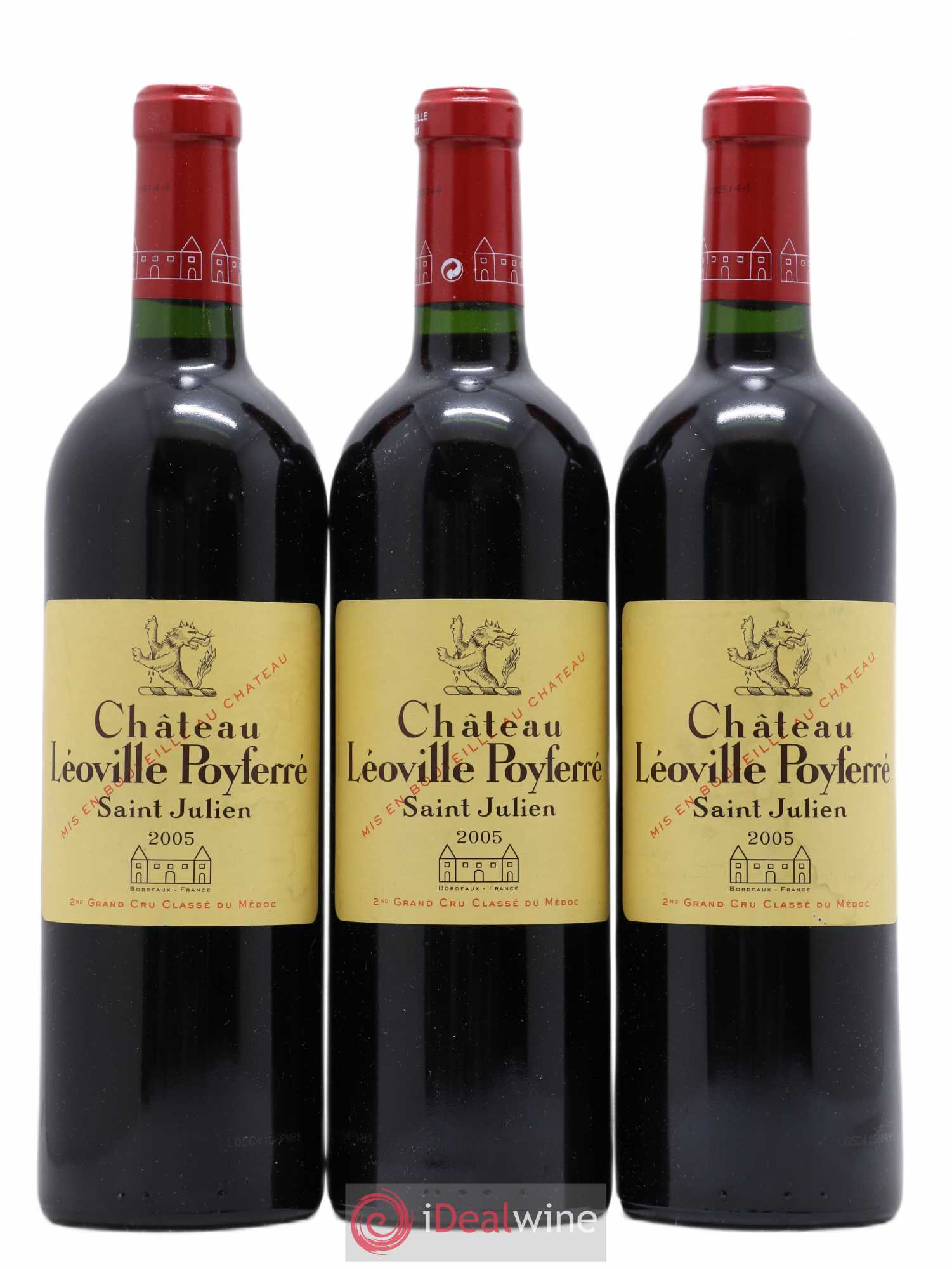 Château Léoville Poyferré 2ème Grand Cru Classé 2005 - Lot de 3 bouteilles - 0
