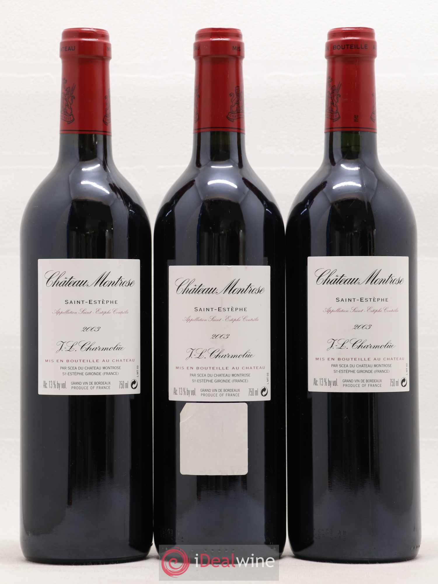 Château Montrose 2ème Grand Cru Classé 2003 - Lot de 3 bouteilles - 1
