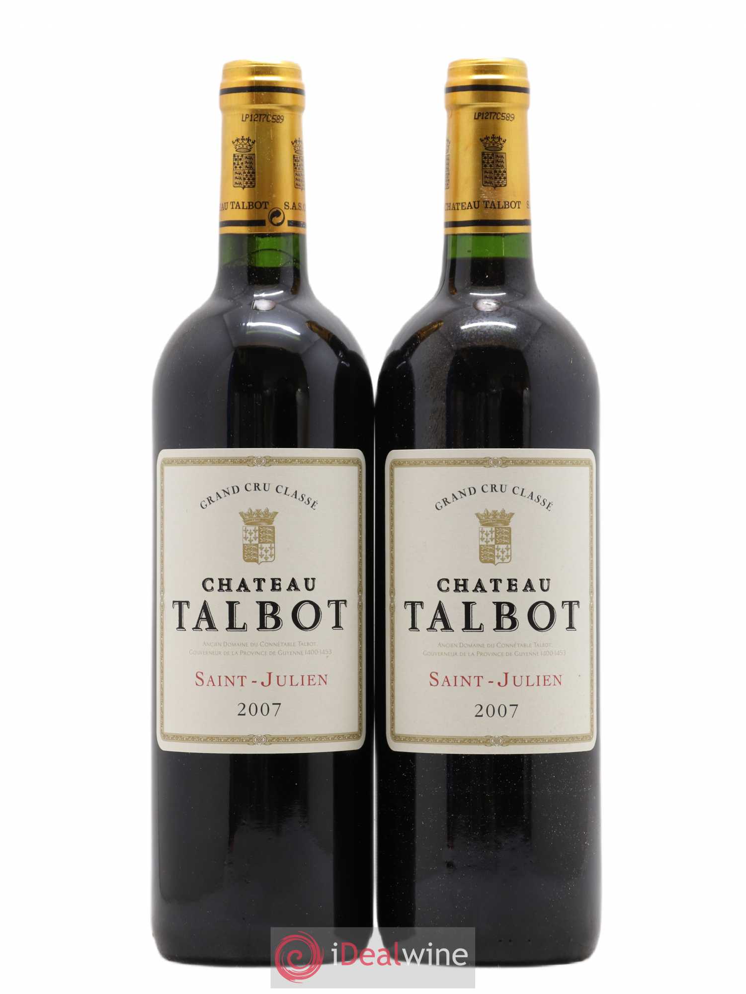 Château Talbot 4ème Grand Cru Classé 2007 - Lot de 2 bouteilles - 0