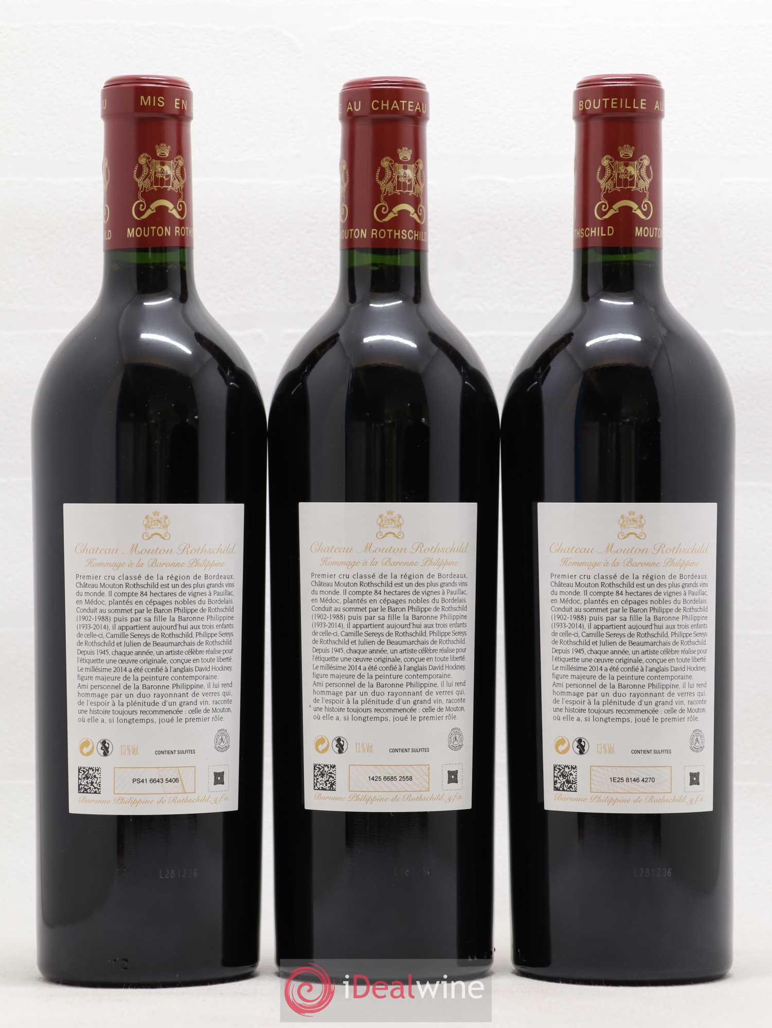 Château Mouton Rothschild 1er Grand Cru Classé 2014 - Lot de 3 bouteilles - 1
