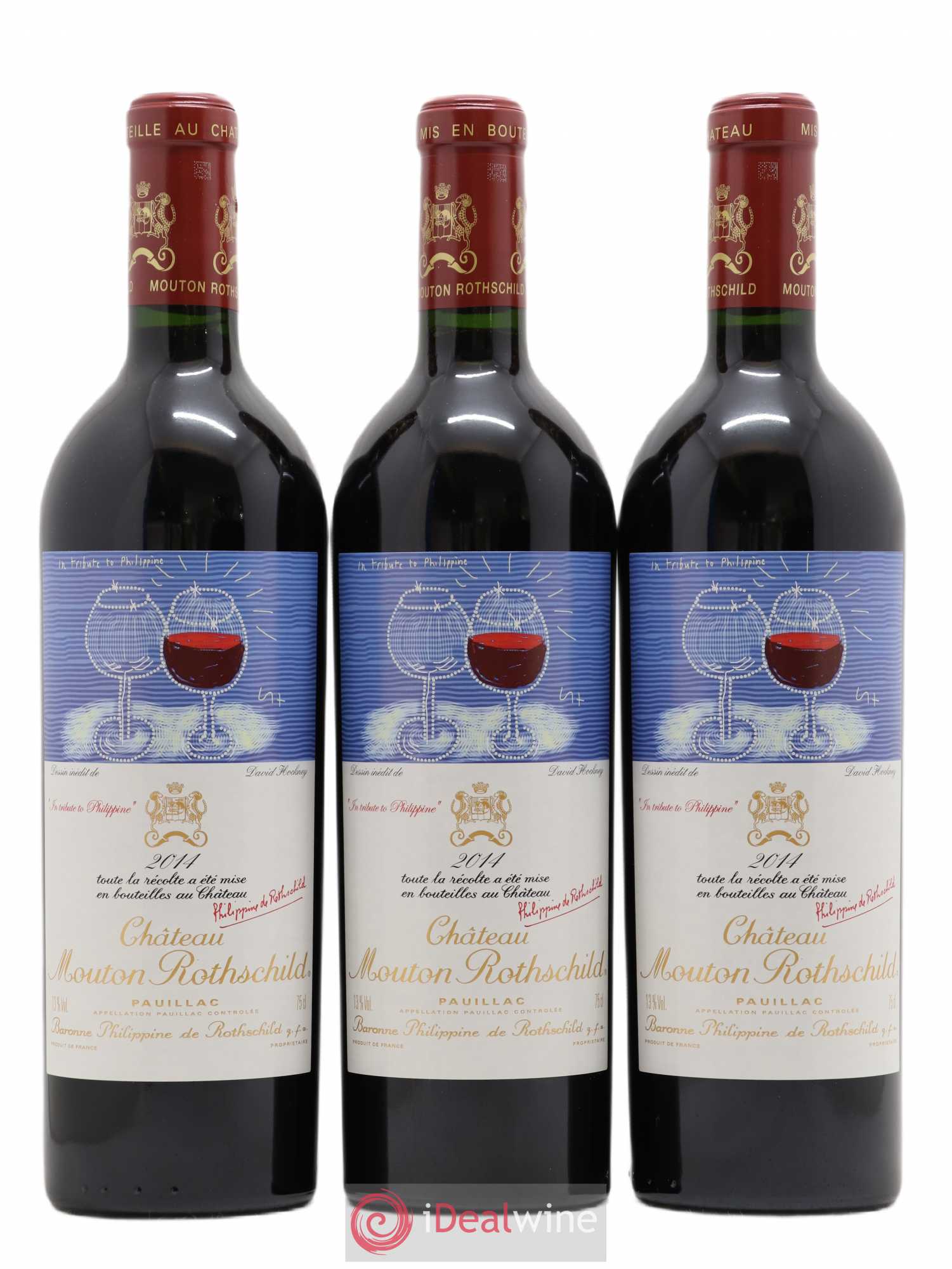 Château Mouton Rothschild 1er Grand Cru Classé 2014 - Lot de 3 bouteilles - 0