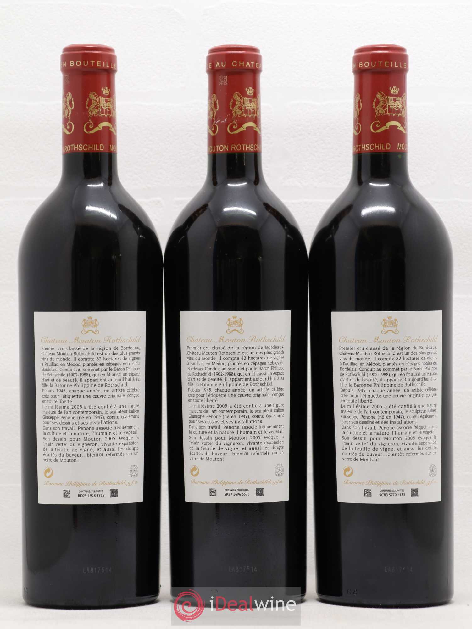 Château Mouton Rothschild 1er Grand Cru Classé 2005 - Lot de 6 bouteilles - 2