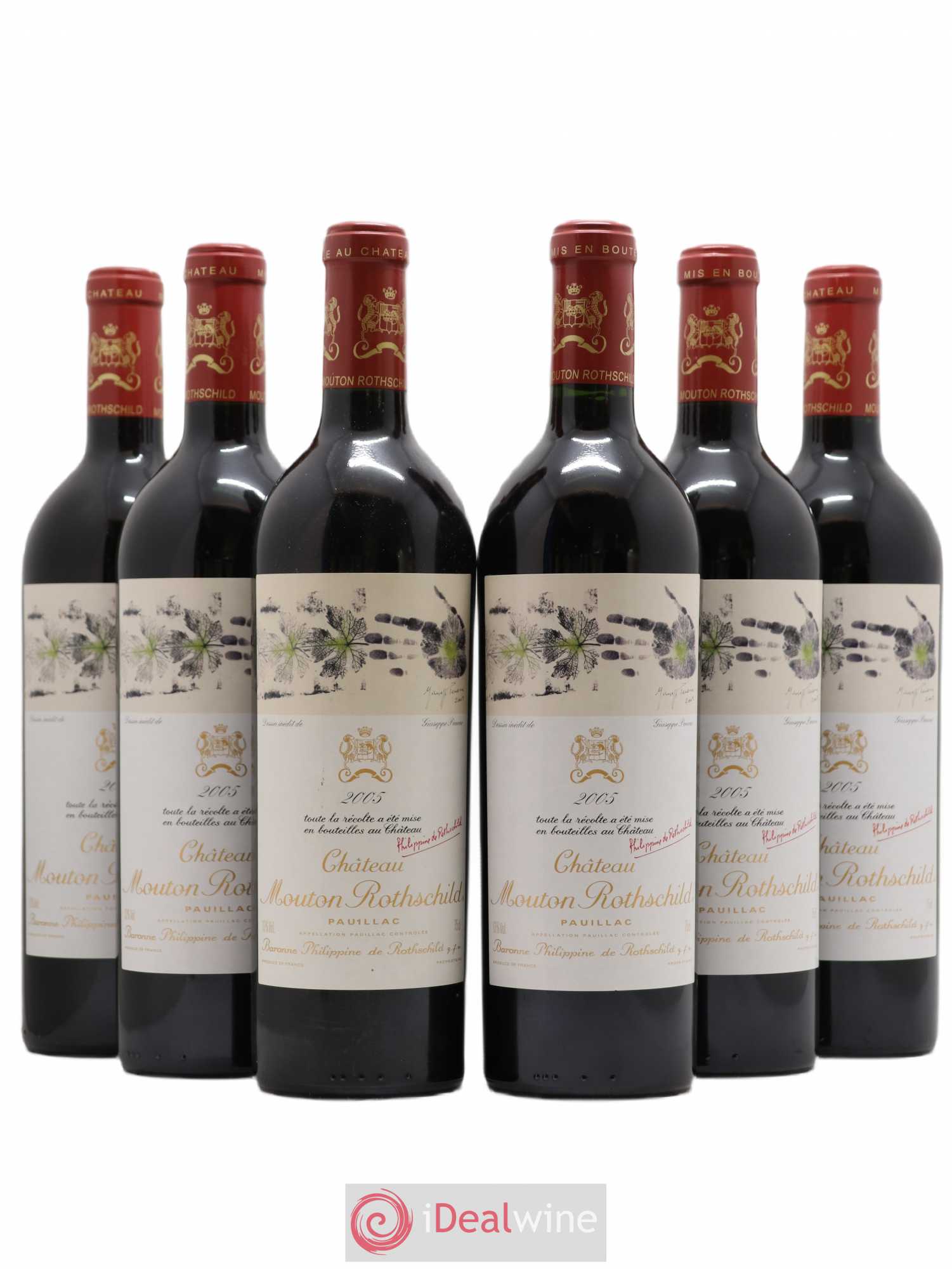 Château Mouton Rothschild 1er Grand Cru Classé 2005 - Lot de 6 bouteilles - 0