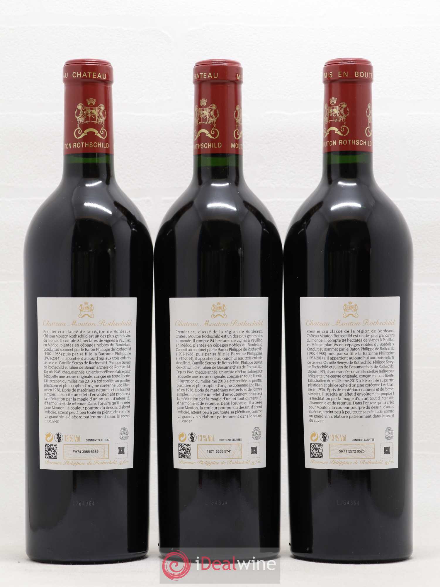 Château Mouton Rothschild 1er Grand Cru Classé 2013 - Lot de 3 bouteilles - 1