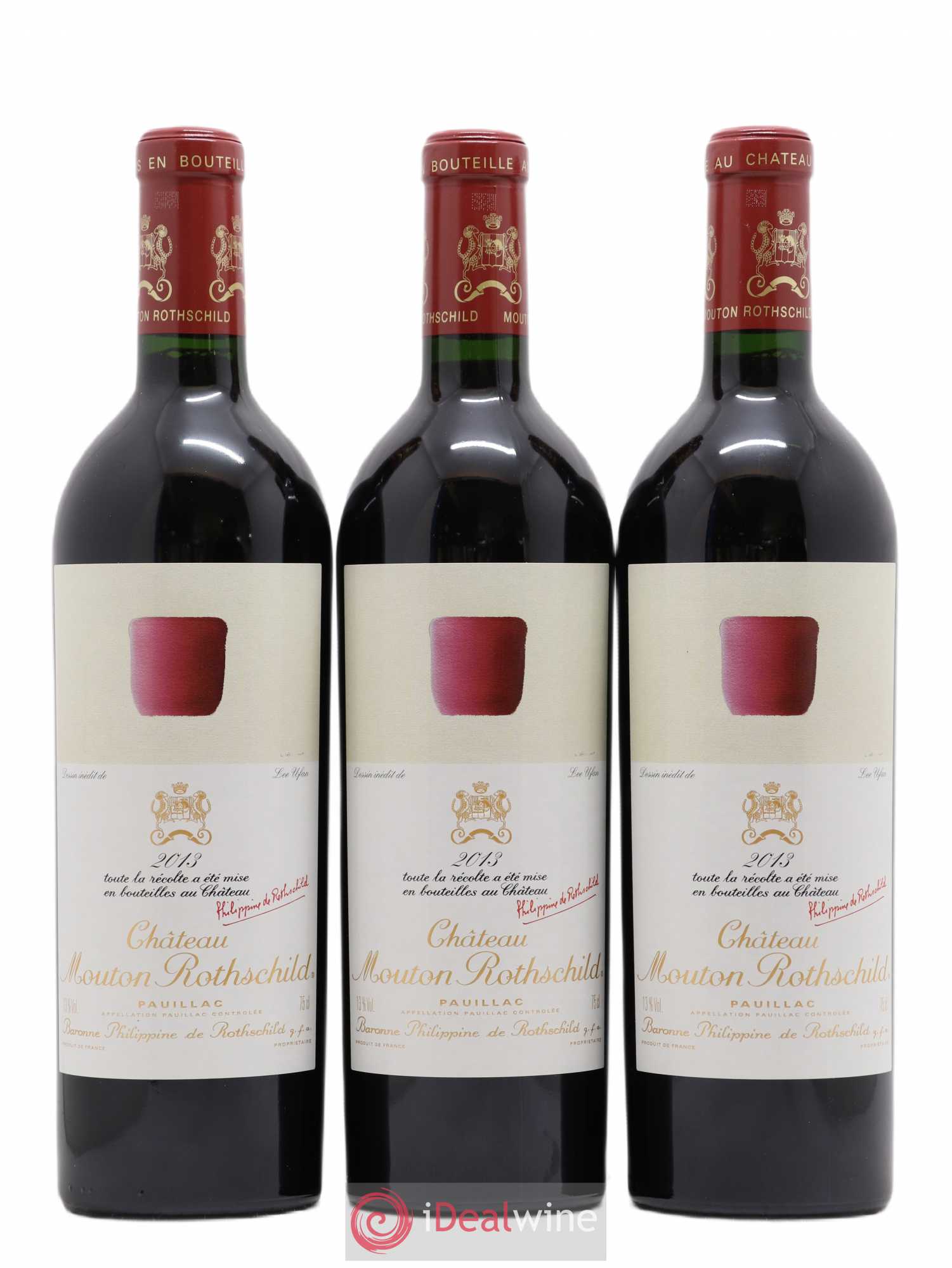 Château Mouton Rothschild 1er Grand Cru Classé 2013 - Lot de 3 bouteilles - 0